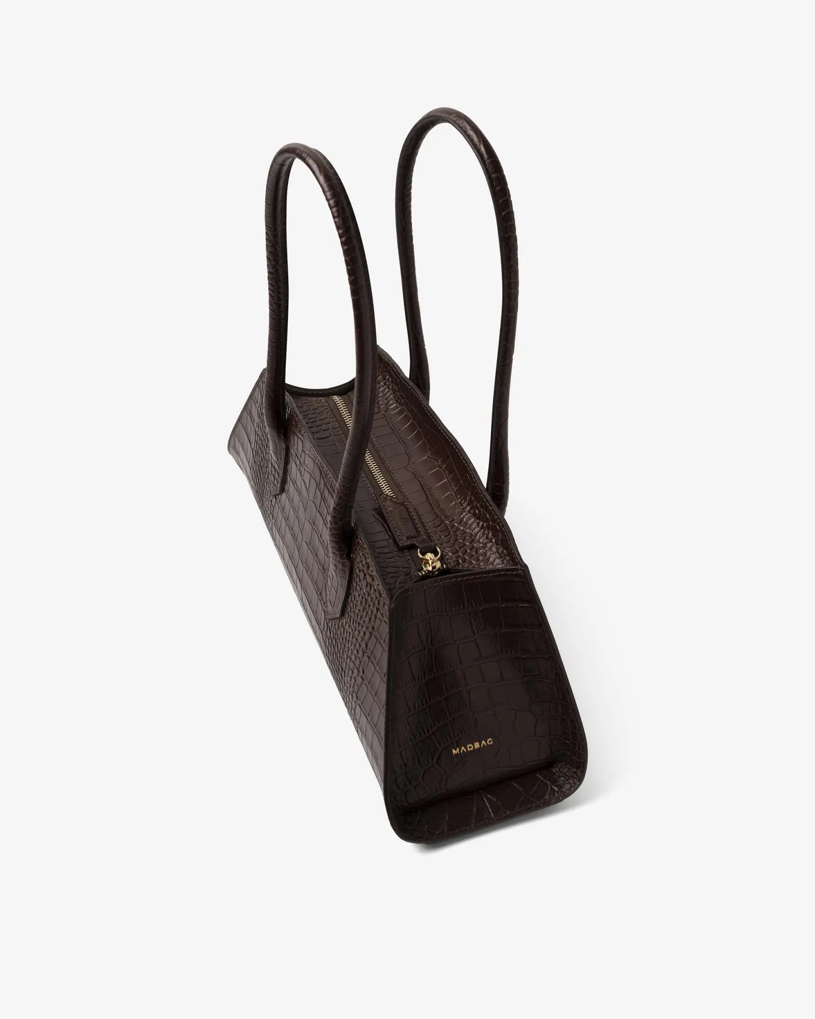 BASSOTTO in Pelle Coffee Croc - MADBAG® STORE OFFICIAL | Borse Di Lusso Artigianali 100% Made In Italy