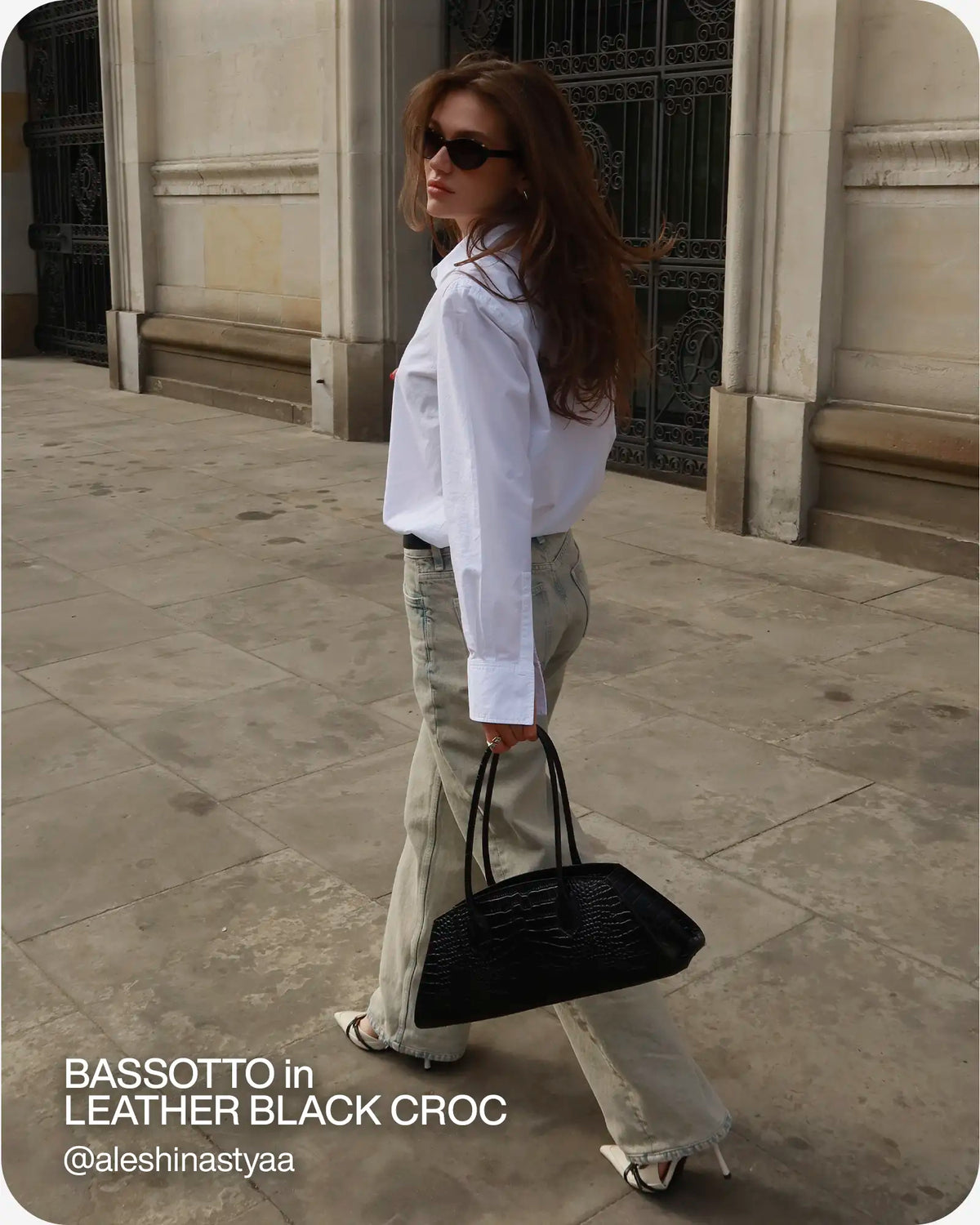 BASSOTTO in Pelle Black Croc
