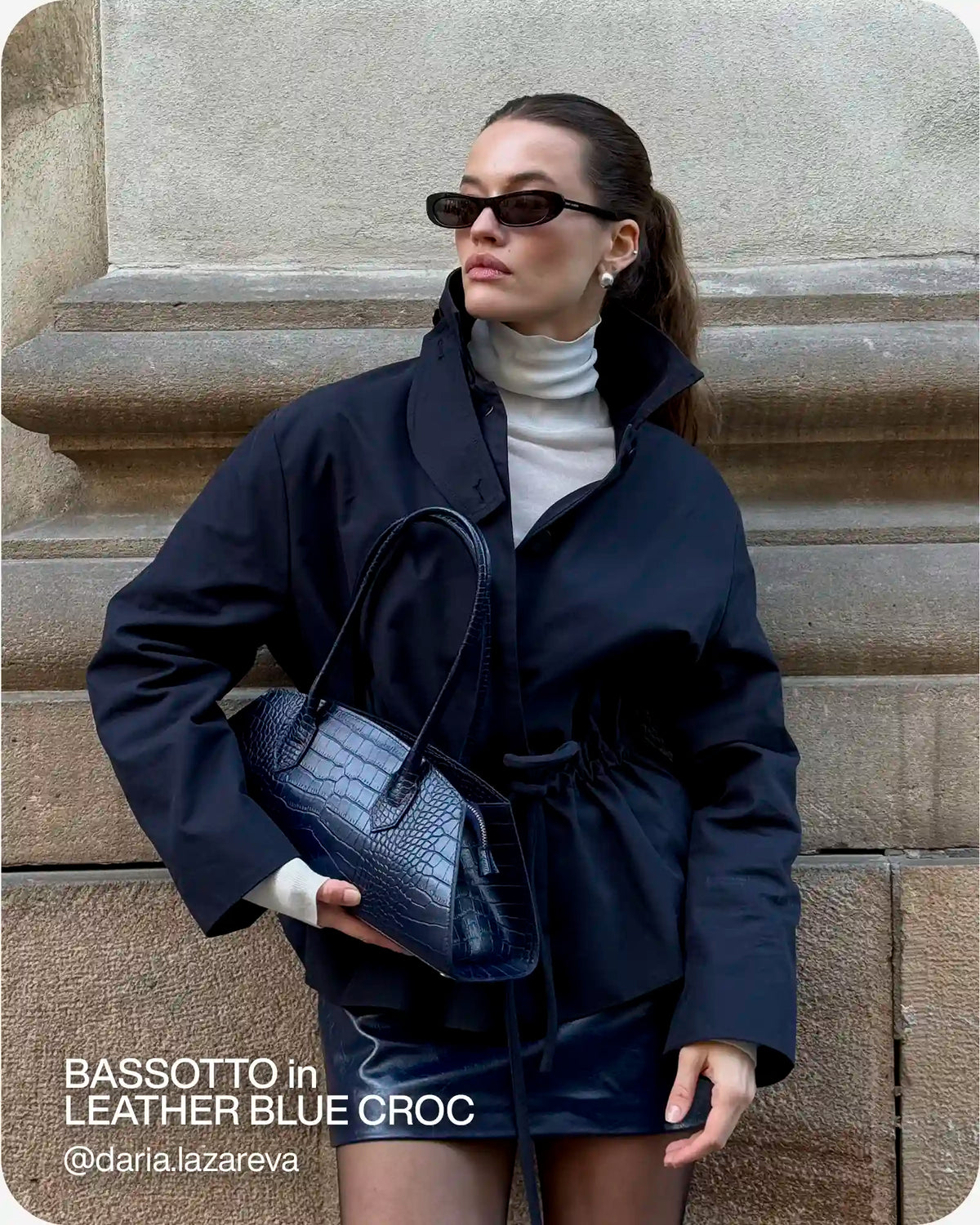 BASSOTTO in Pelle Blue Croc