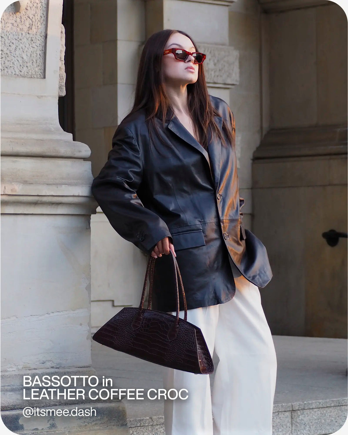 BASSOTTO in Pelle Coffee Croc