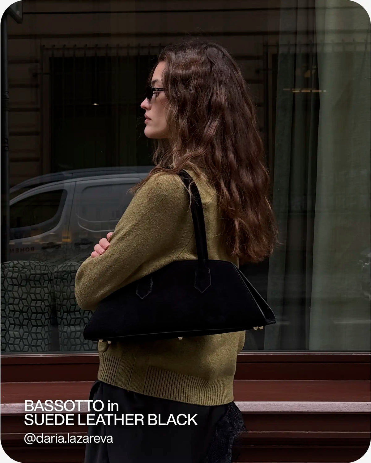BASSOTTO in suede leather black
