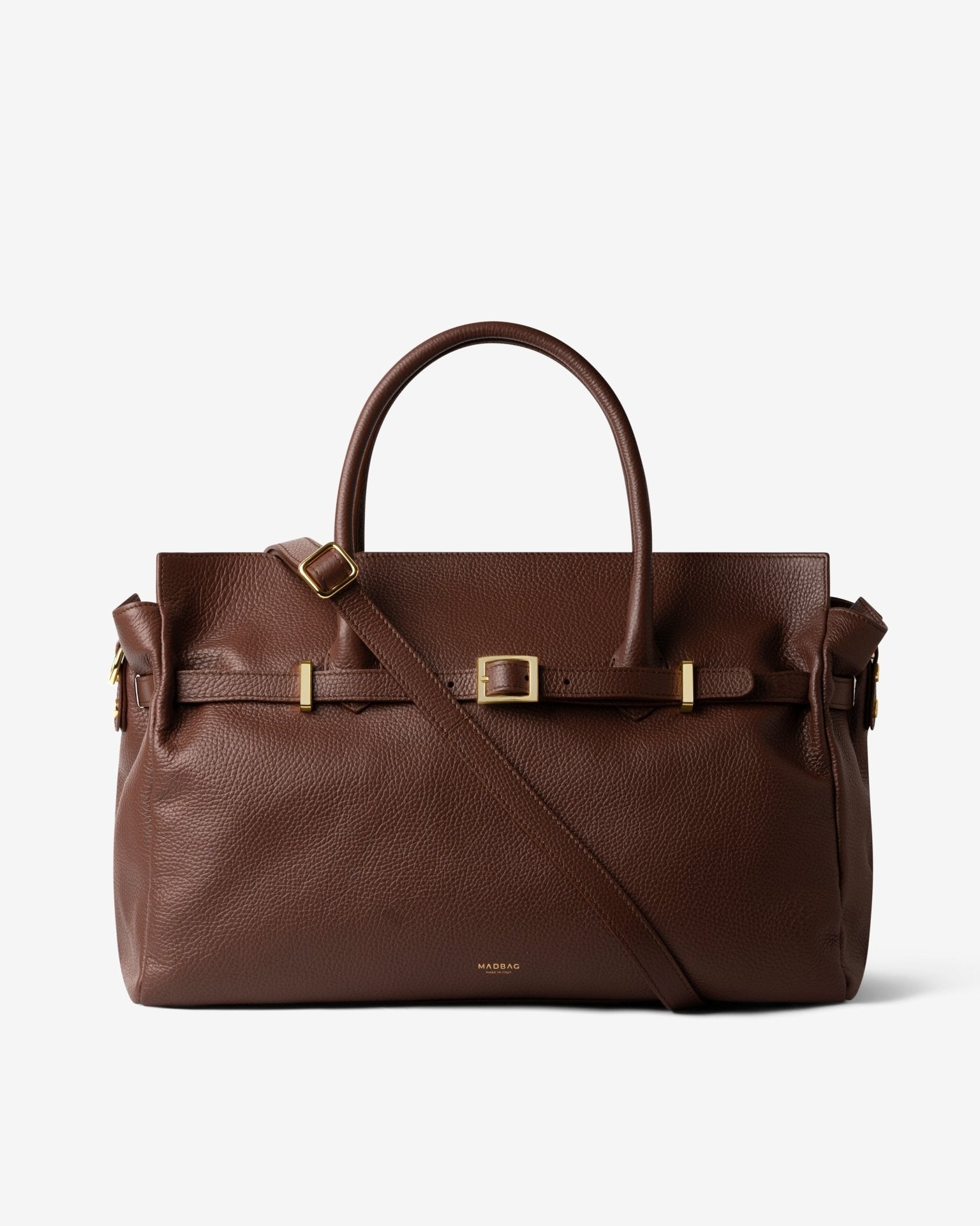 【極美品】Italian Emboss Leather Bag 定価71500円 BELLUCCI in Chocolate Leather - Quality and Style