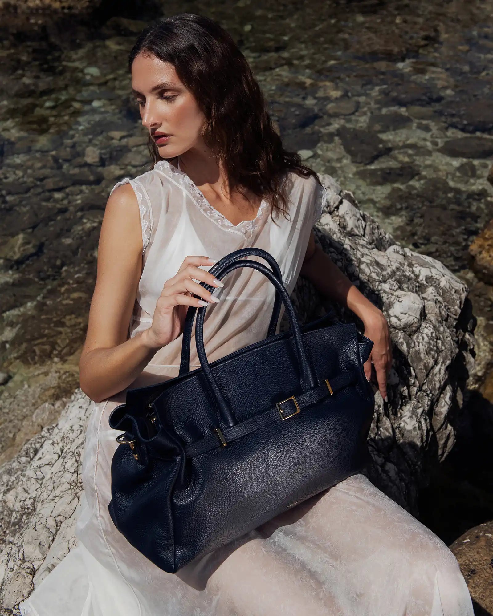 BELLUCCI Tote in pelle dollaro Blue