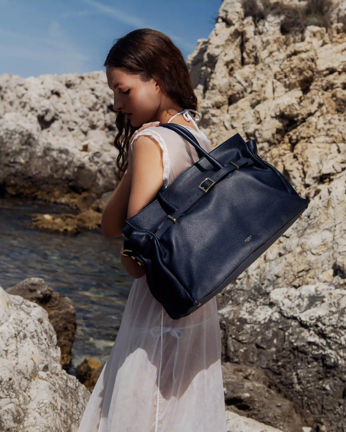 a bellucci leather backpack in Blue Model:TF5 Black St. Croix Rio Santo/RS804.4 S_Metal jigs_m