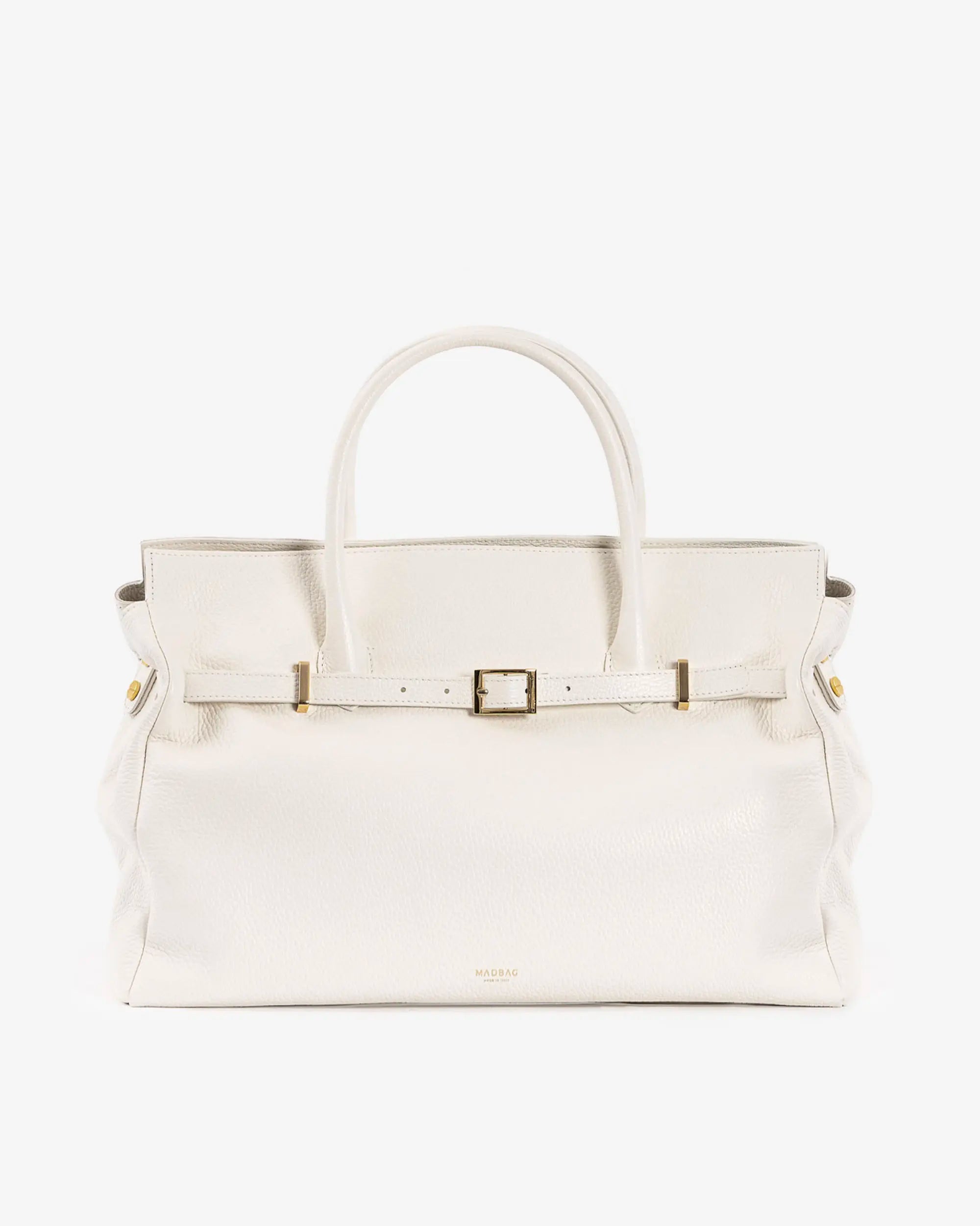 BELLUCCI Tote in Dollar-Grain Leather Cloud Dancer