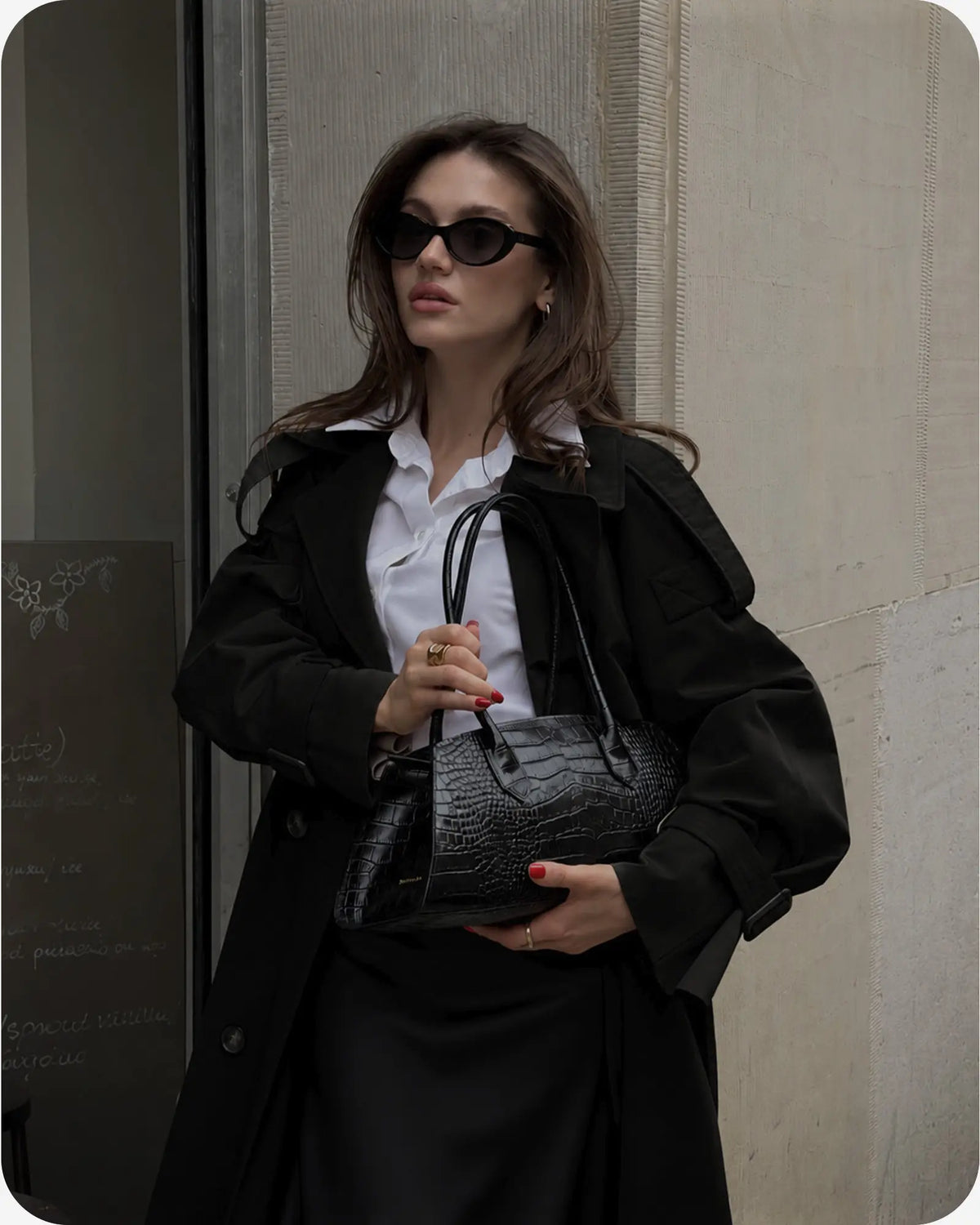 BASSOTTO in Pelle Black Croc
