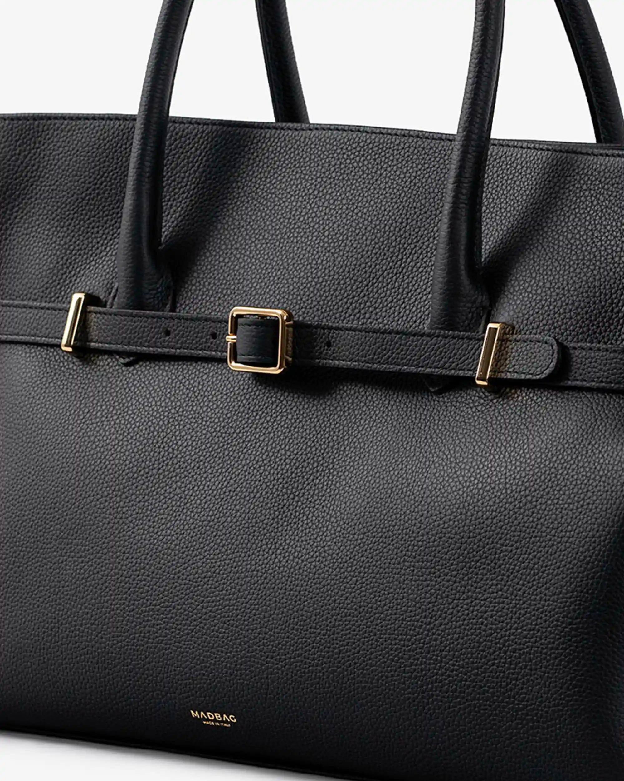 BELLUCCI Tote in Dollar-Grain Leather Black