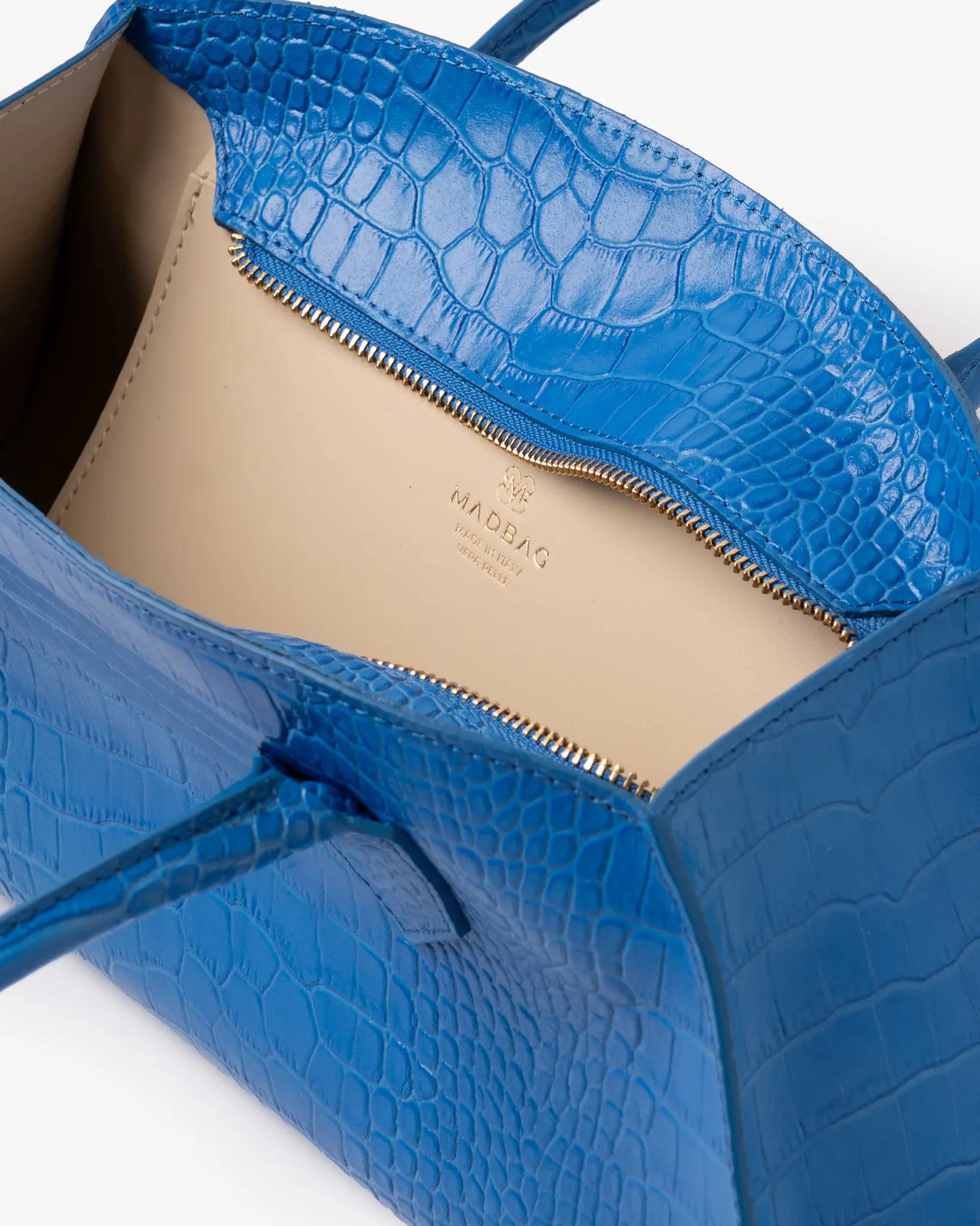 BASSOTTO in Leather Electric Blue Croc