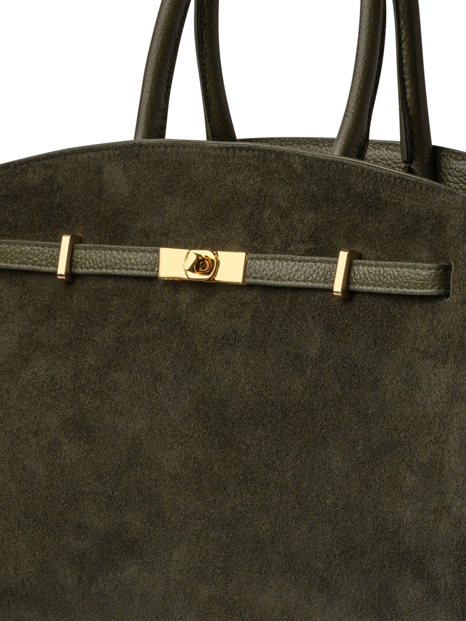 TOTE DIVA in Suede Verde Oliva