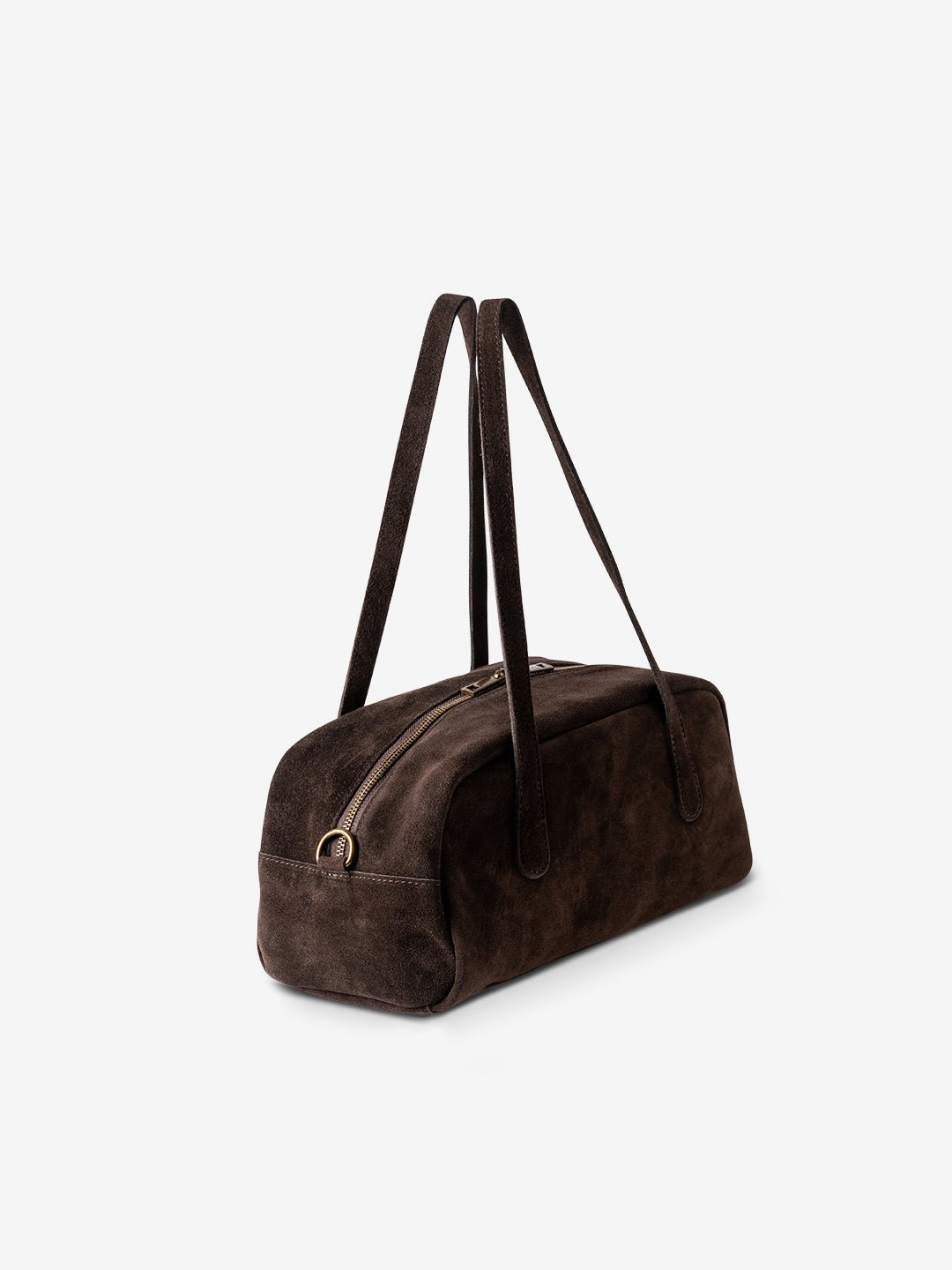 BAGUETTE BELLUCCI SHOULDER in Suede Leather Dark Moka