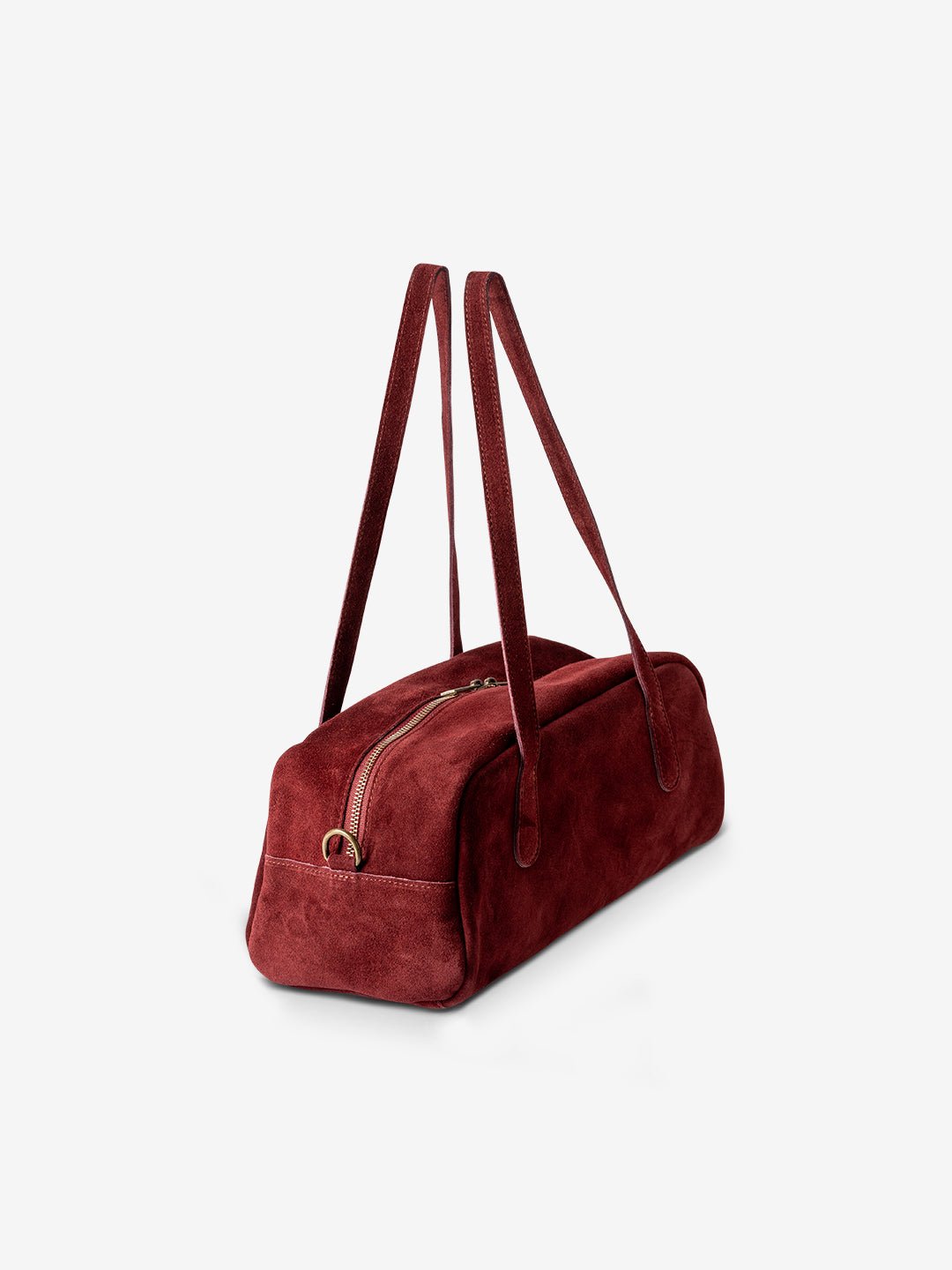 BAGUETTE BELLUCCI SHOULDER in Suede Leather Burgundy