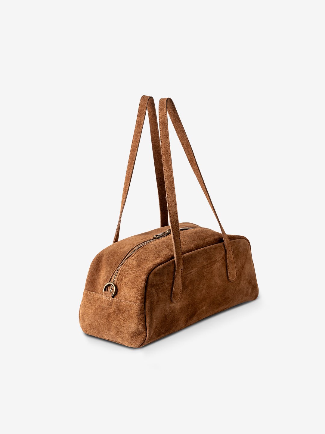 BAGUETTE BELLUCCI SHOULDER in Suede Leather Camel