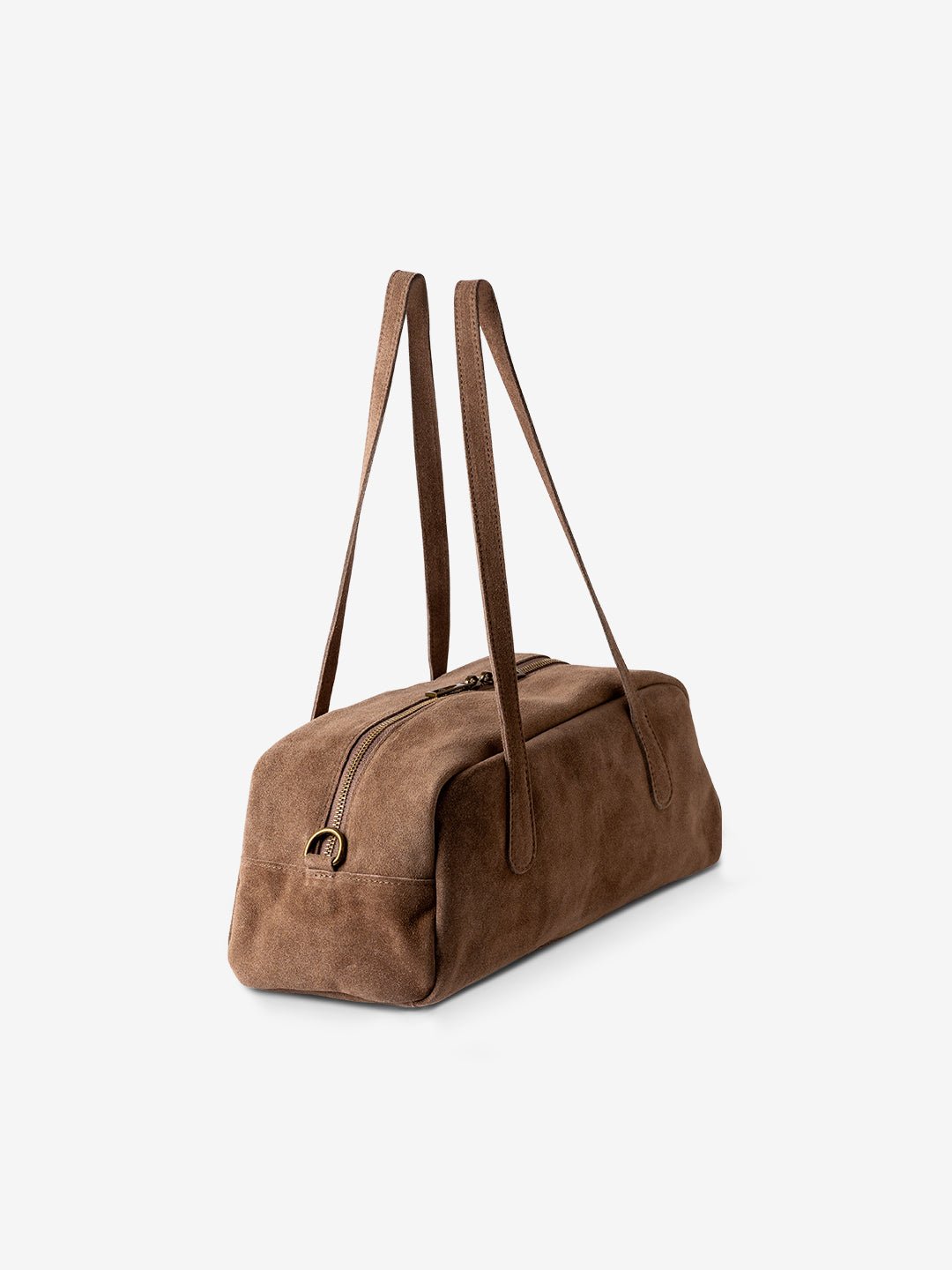 BAGUETTE BELLUCCI SHOULDER in Suede Leather Taupe