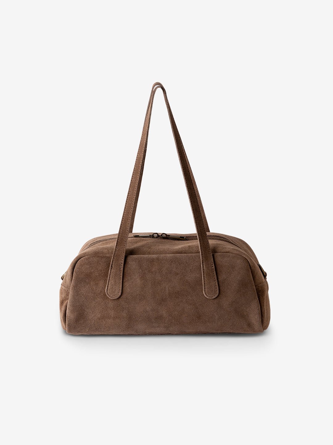 BAGUETTE BELLUCCI SHOULDER in Suede Leather Taupe