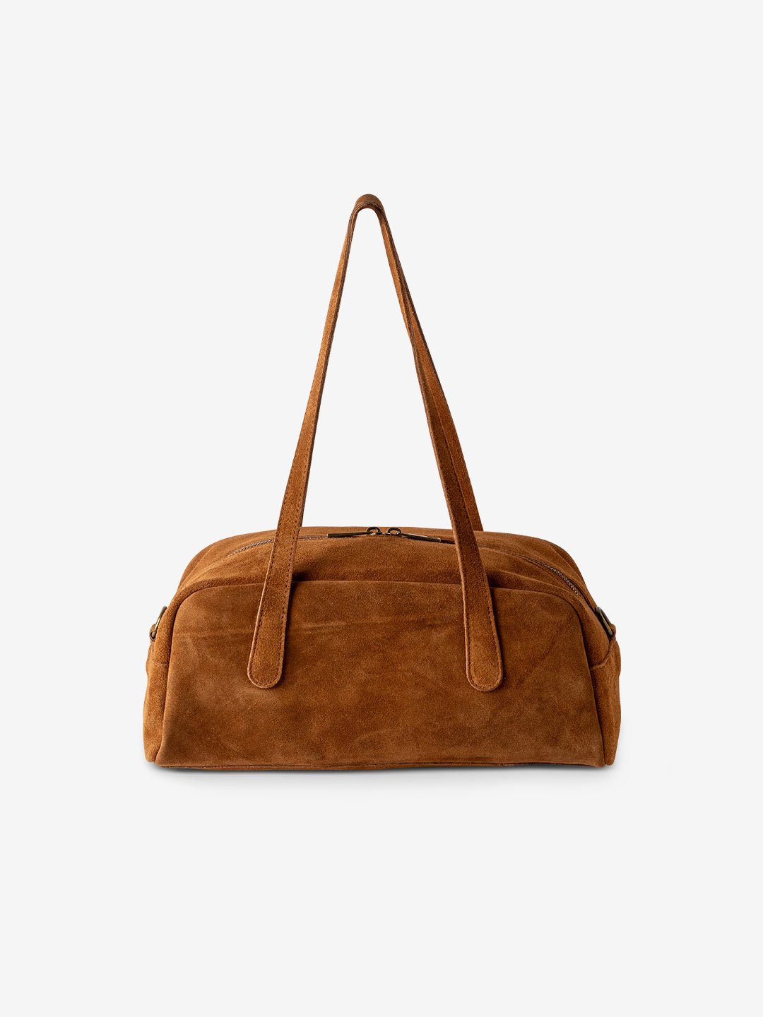 BAGUETTE BELLUCCI SHOULDER in Suede Leather Camel