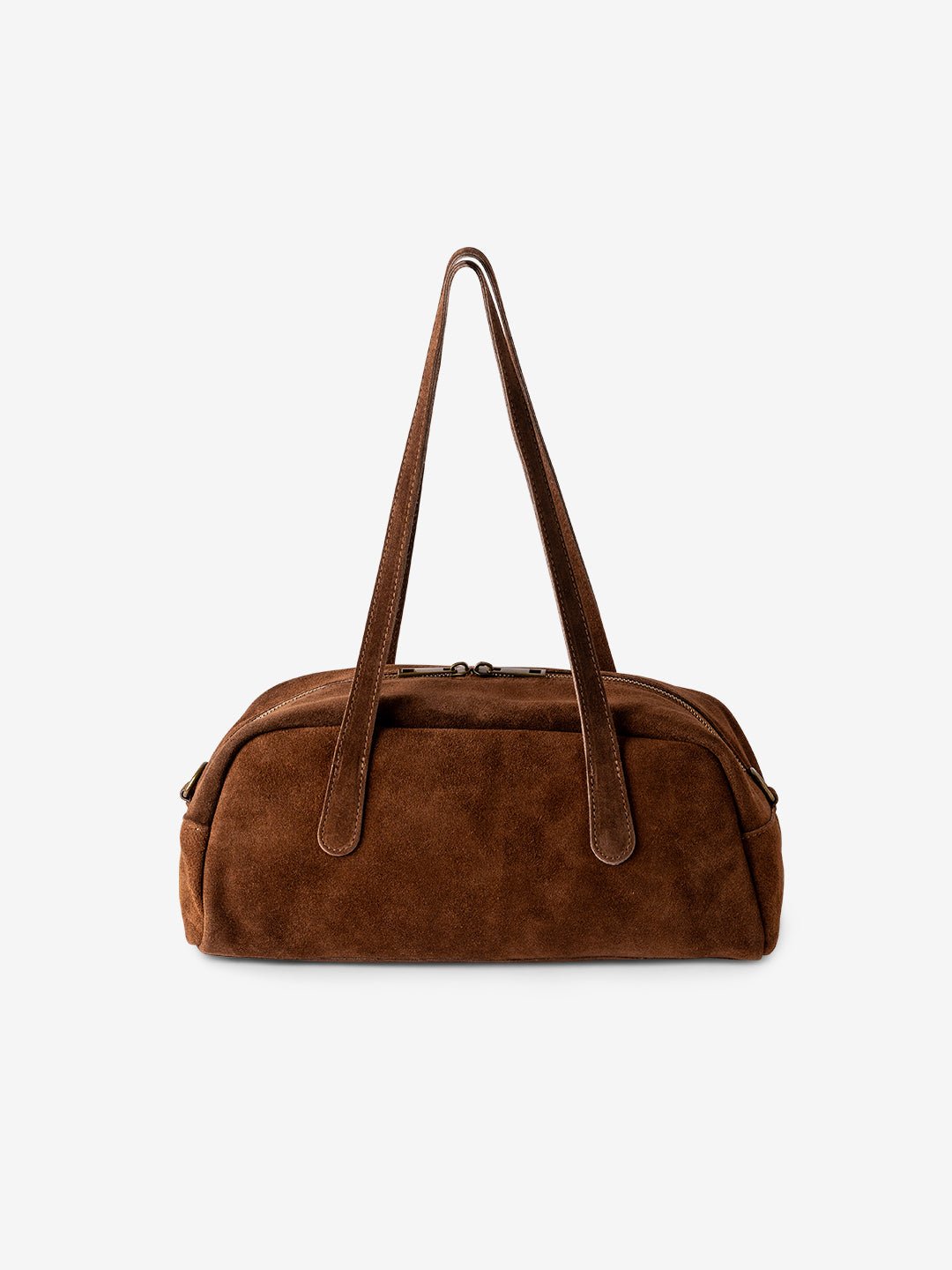 BAGUETTE BELLUCCI SHOULDER in Suede Leather Brown
