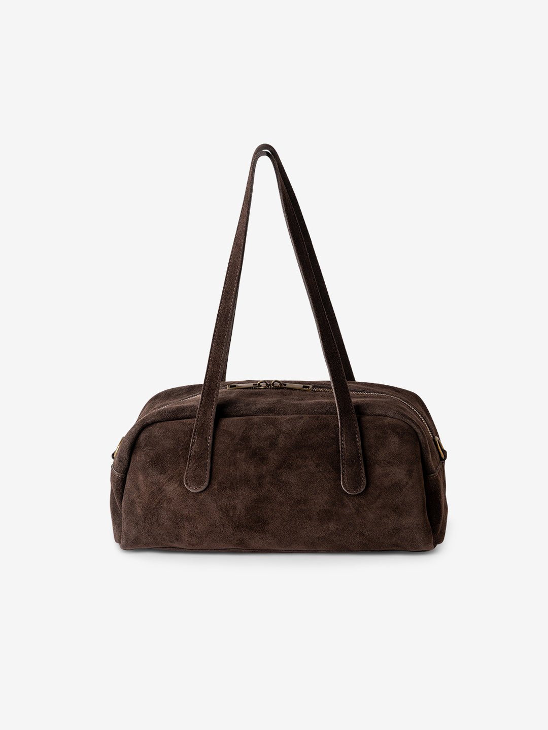 BAGUETTE BELLUCCI SHOULDER in Suede Leather Dark Moka