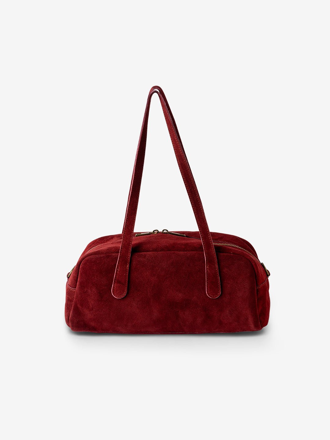 BAGUETTE BELLUCCI SHOULDER in Suede Leather Burgundy