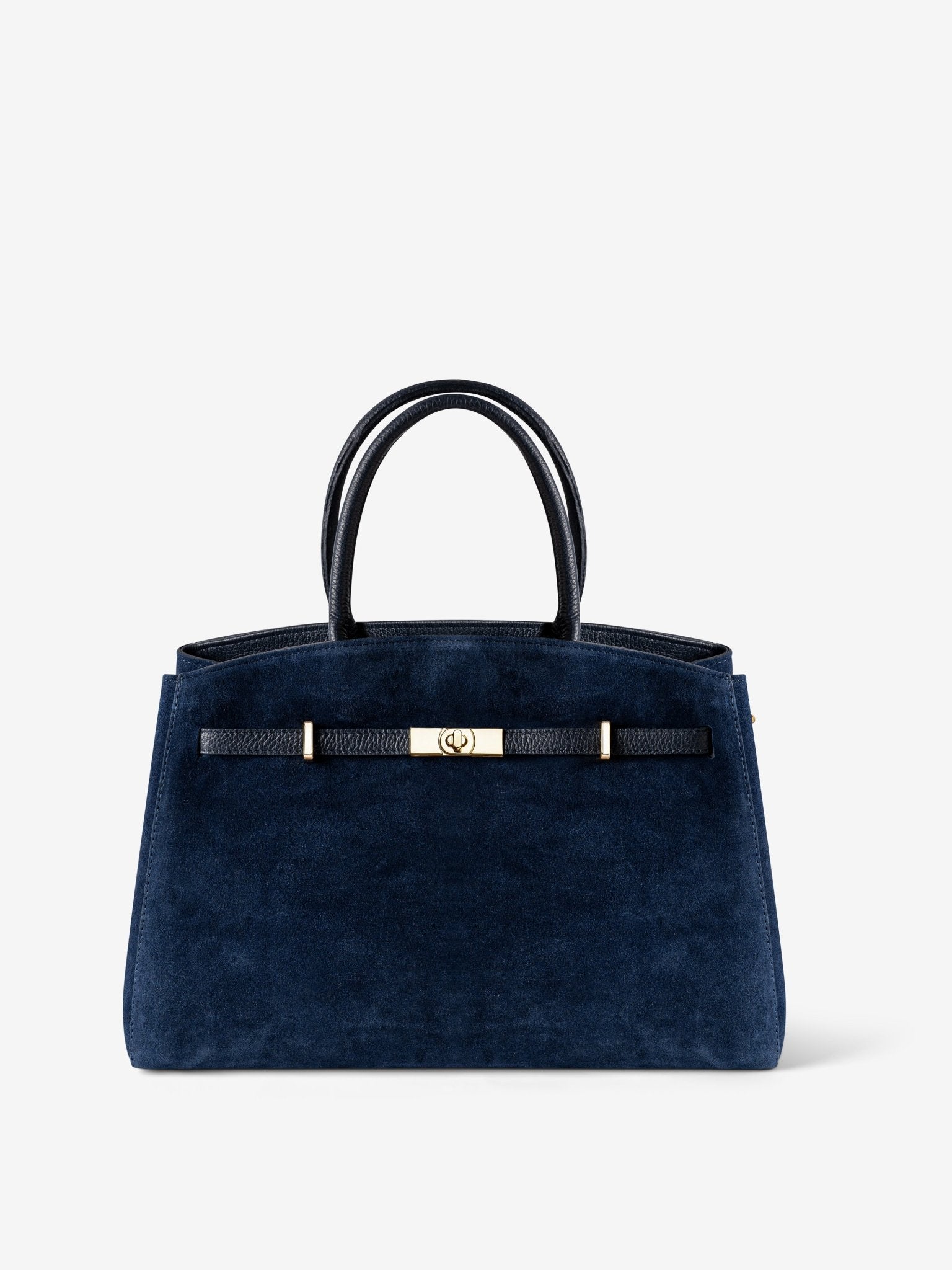 TOTE DIVA in Suede Blu Navy_FRONTALE