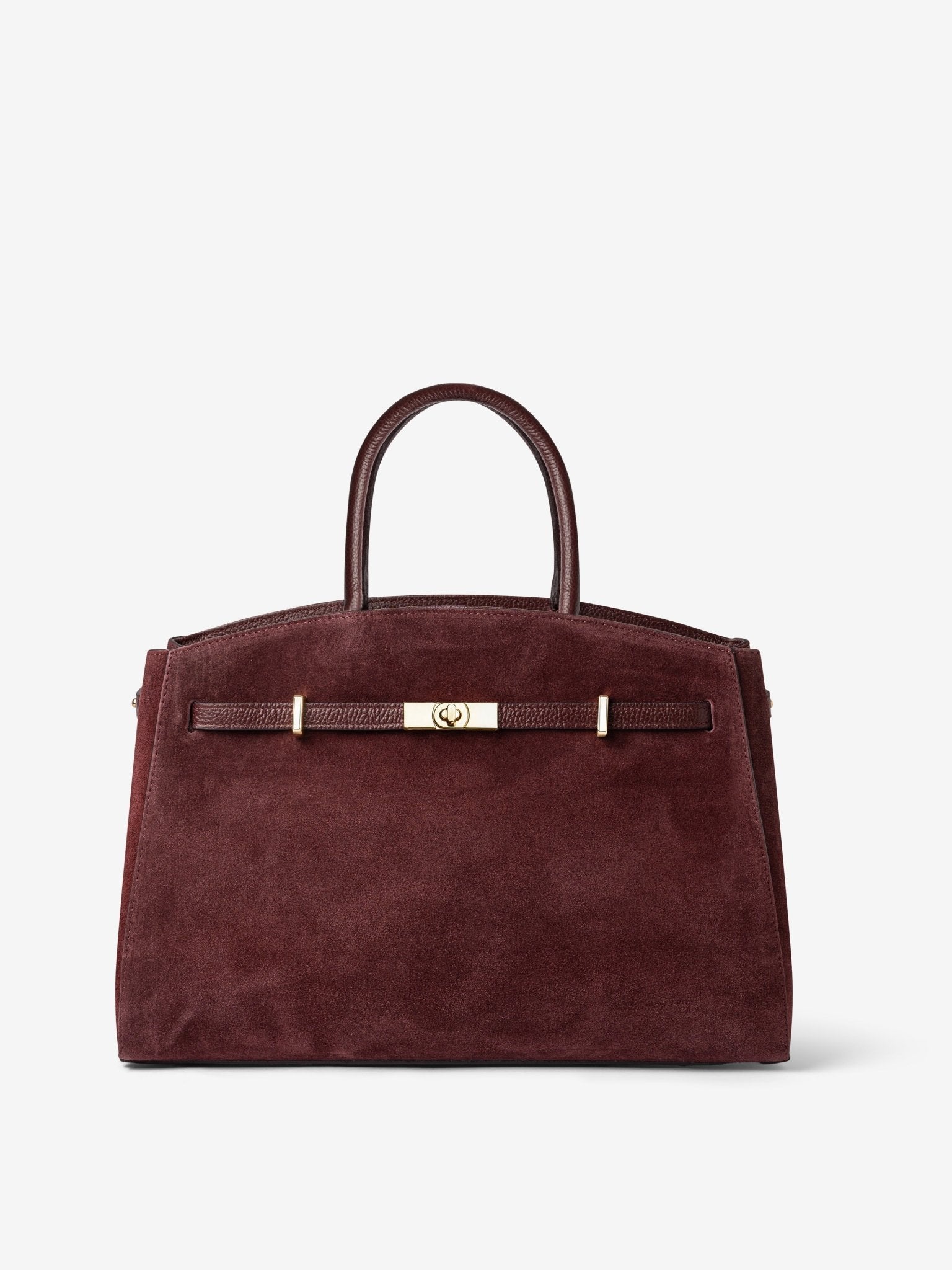 TOTE DIVA in Suede Bordeaux_FRONTALE