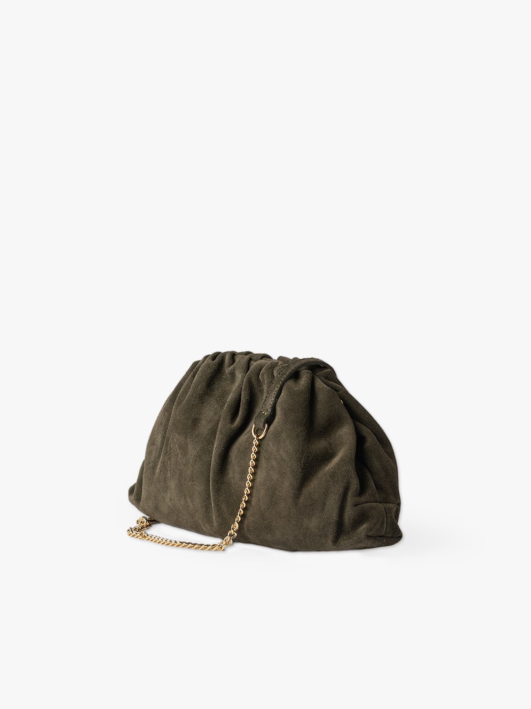 POCHETTE NINA in Pelle Suede Verde Oliva