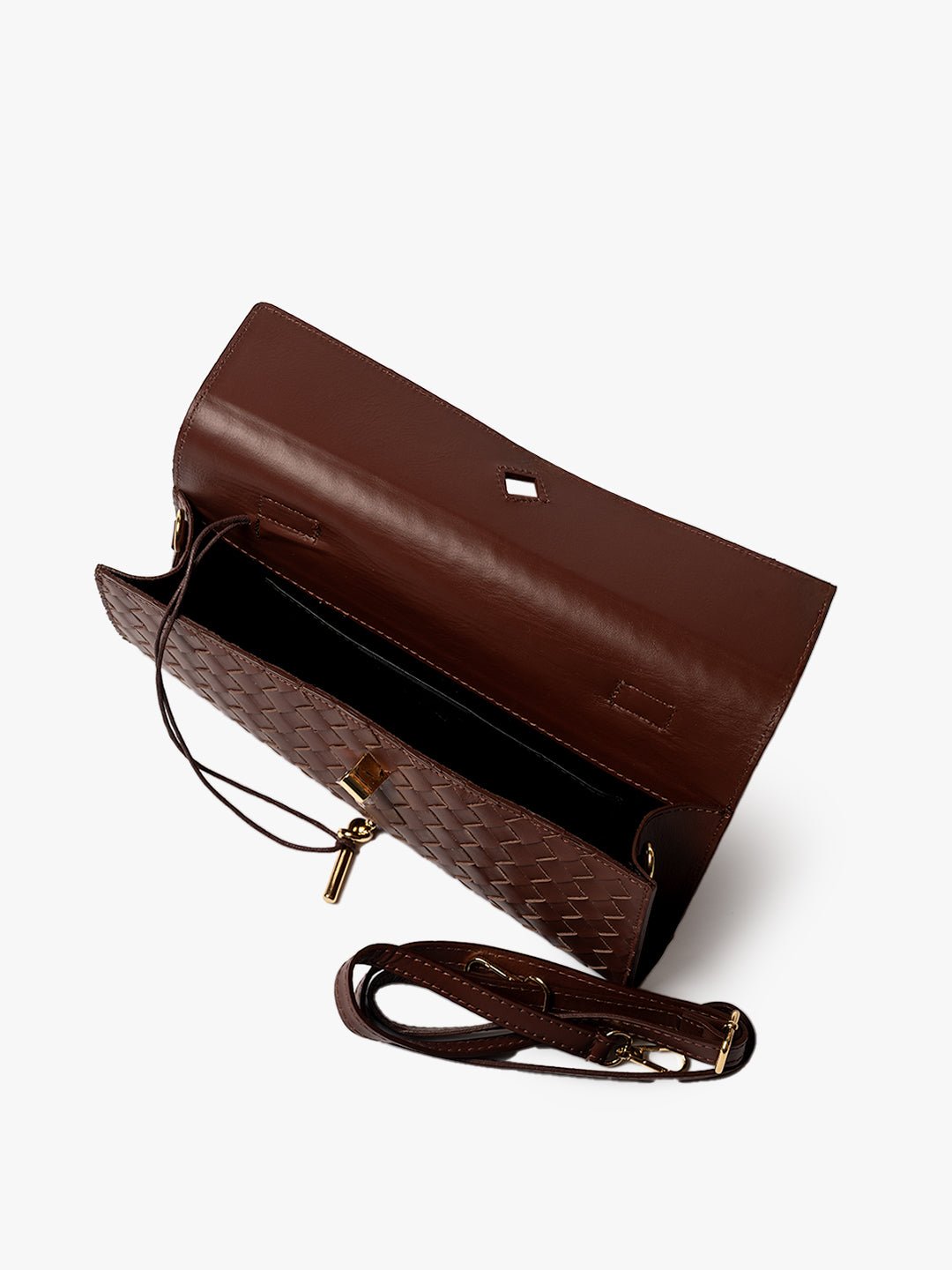 CLUTCH in Leather Brown 
