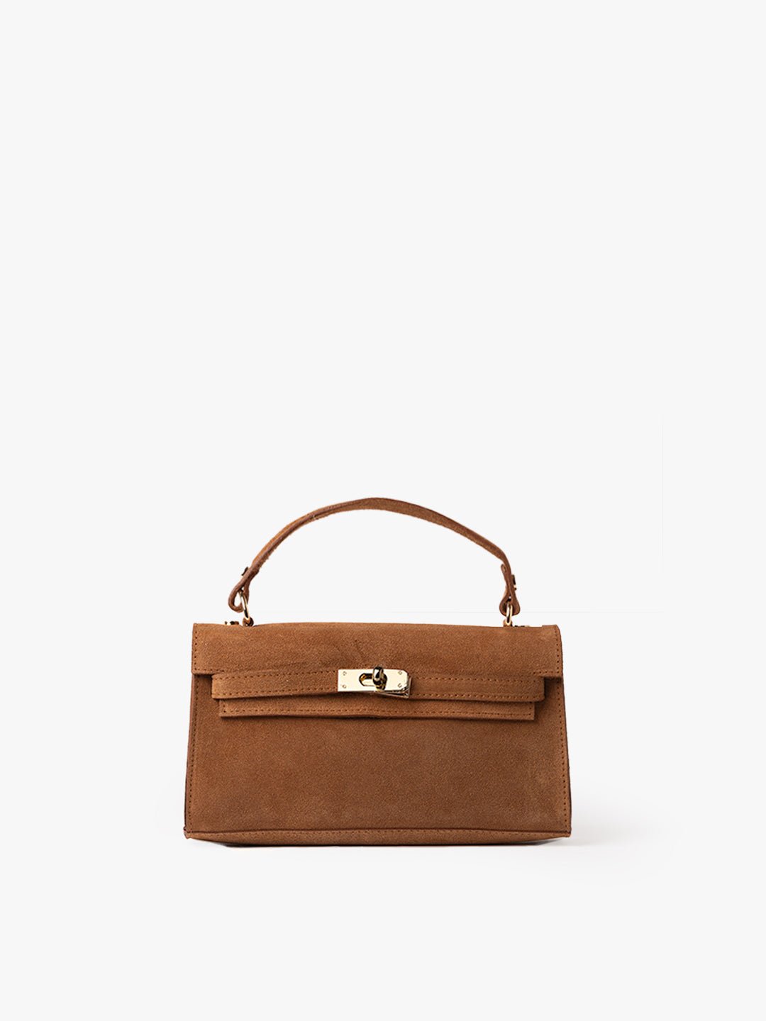 CLUTCH CITY in Suede Camel 