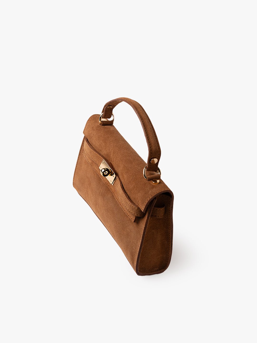 CLUTCH CITY in Suede Camel 