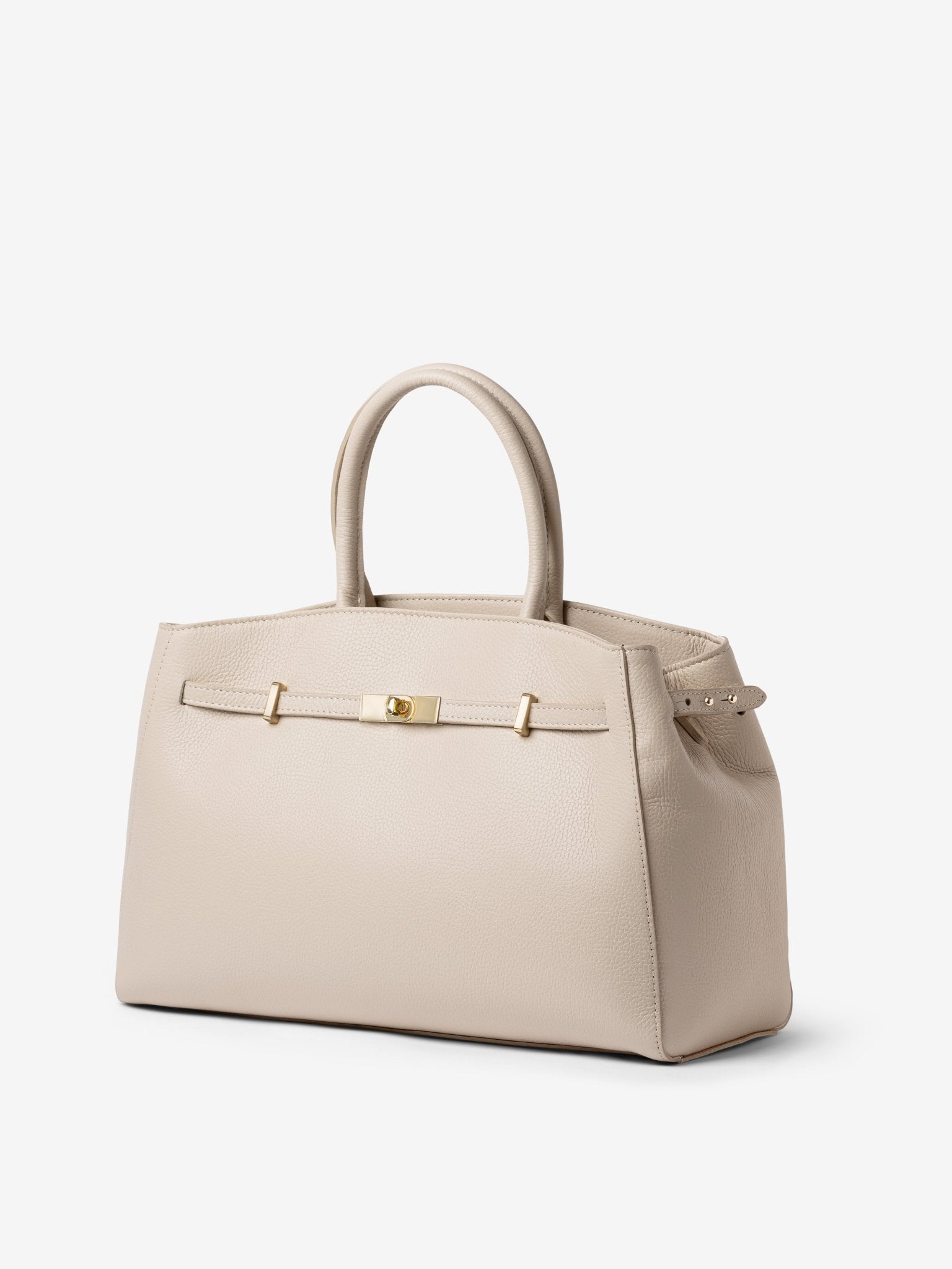 TOTE DIVA in Pelle Dollaro Misty Beige