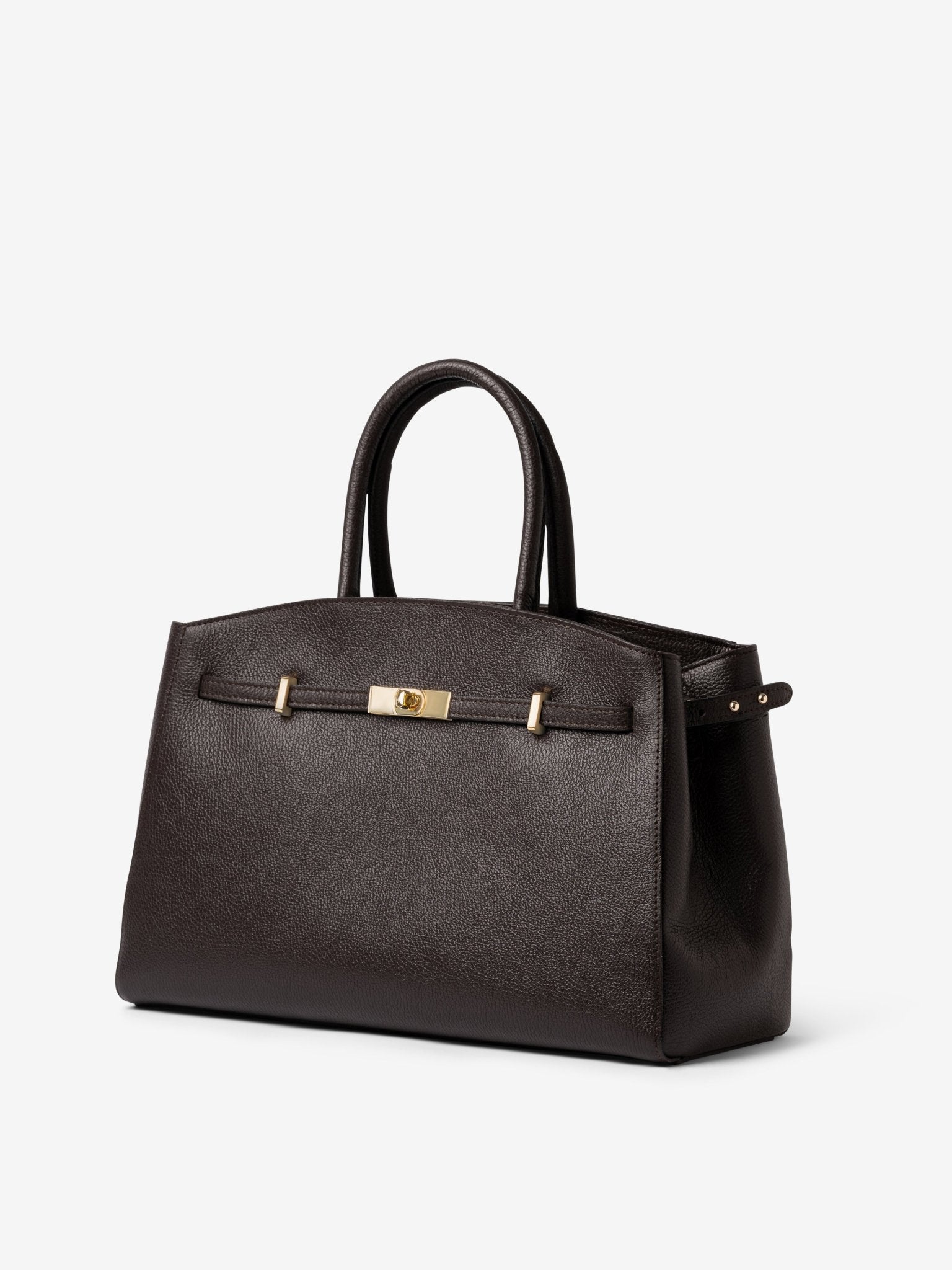 TOTE DIVA in Pelle Dollaro Dark Moka