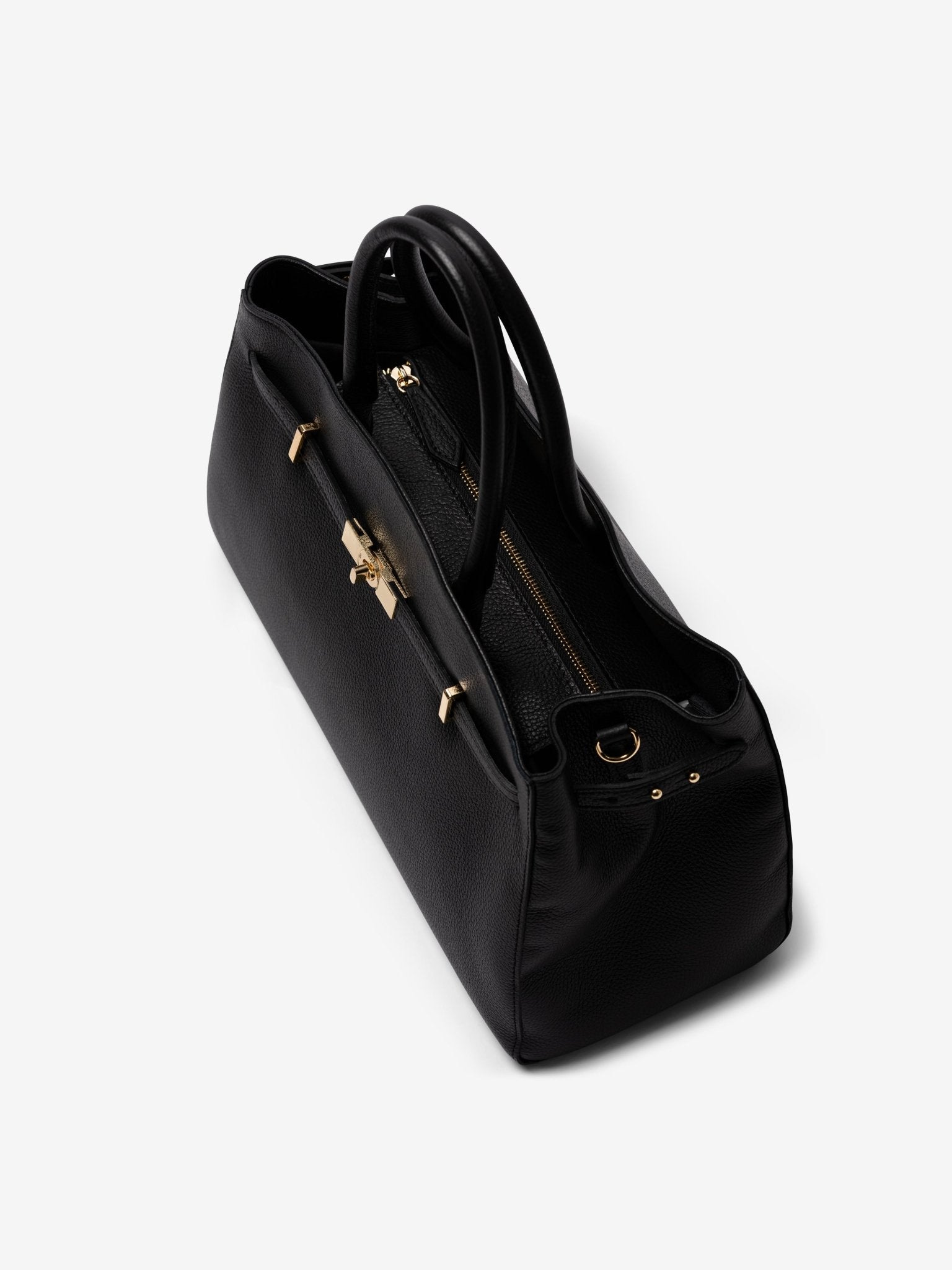 TOTE DIVA in Pelle Dollaro Jet Black