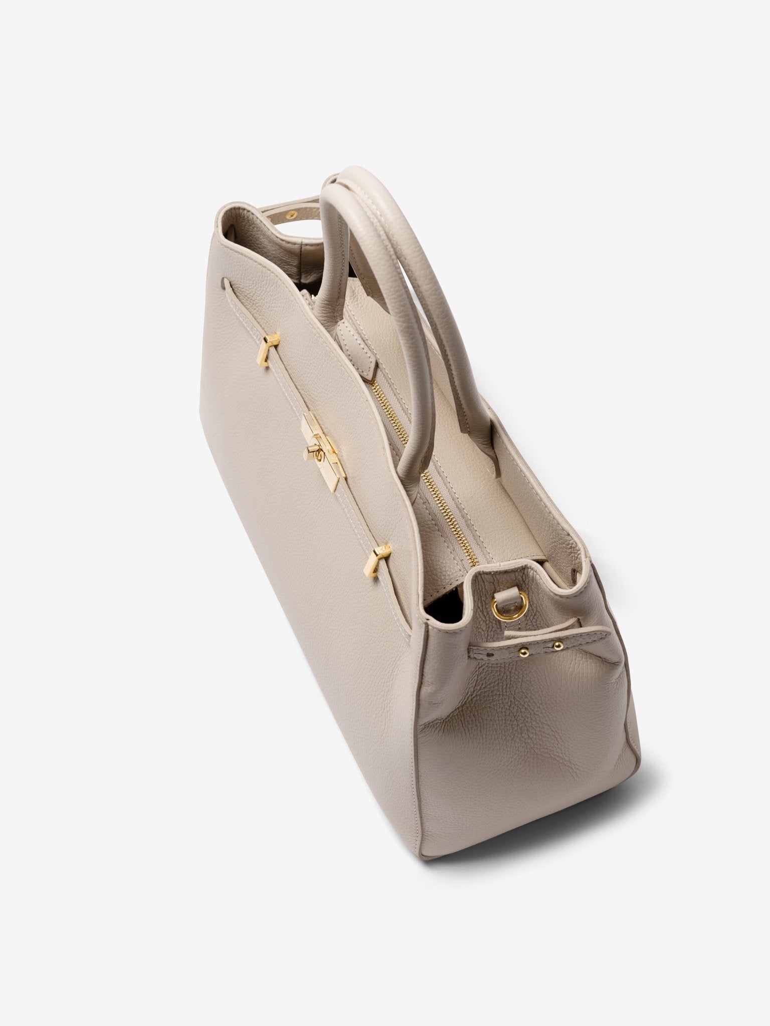 TOTE DIVA in Pelle Dollaro Misty Beige