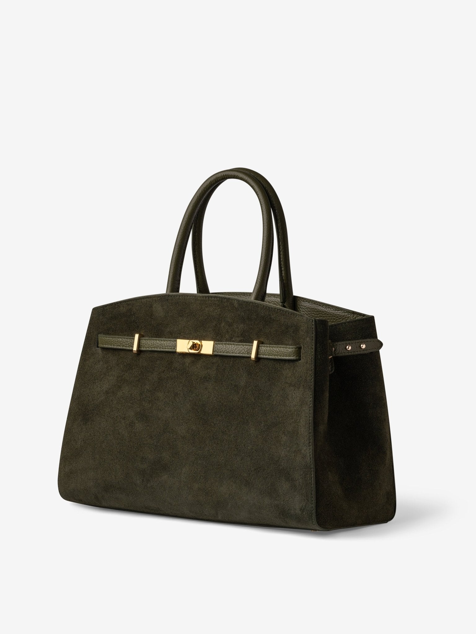 TOTE DIVA in Suede Verde Oliva