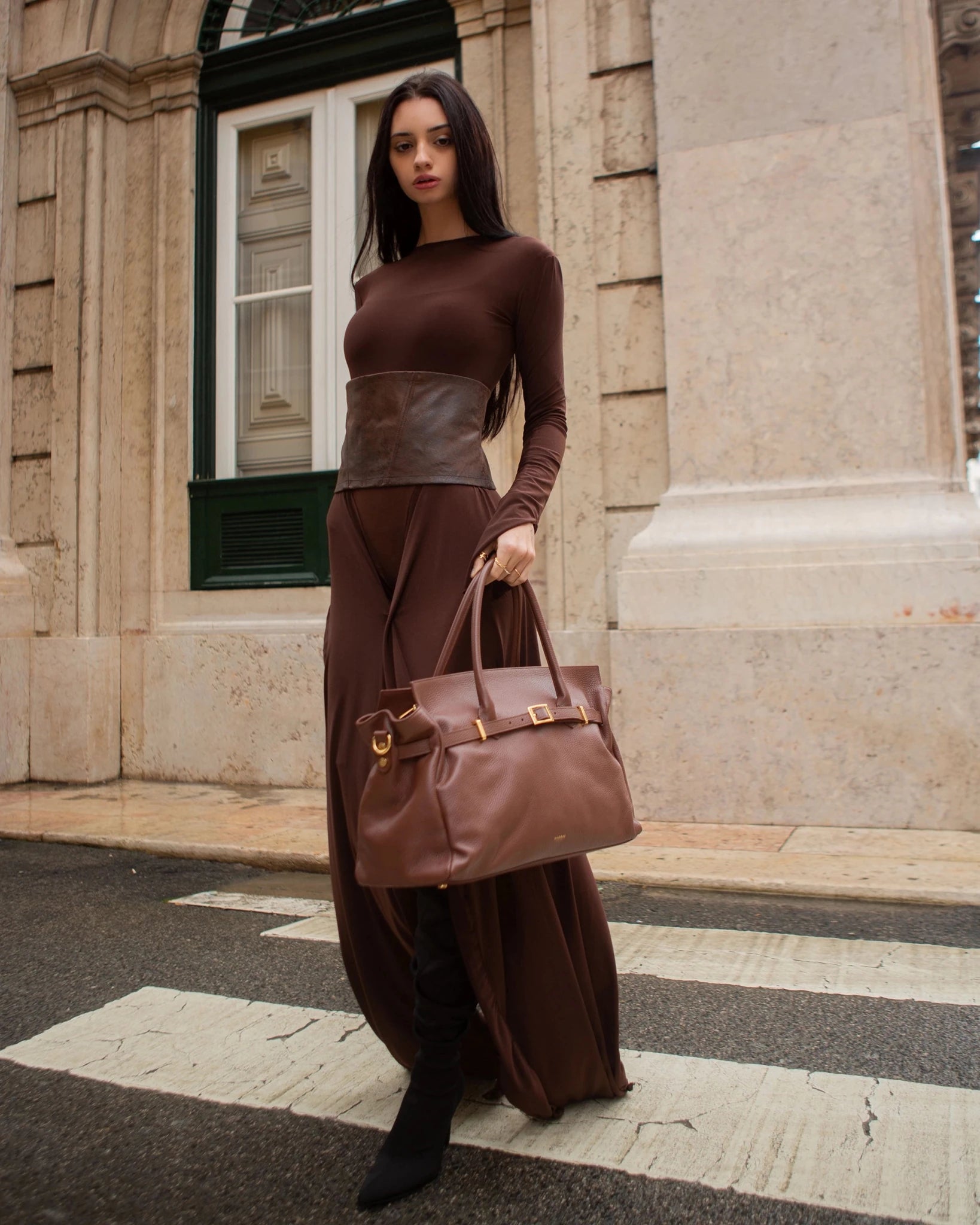 BELLUCCI in Pelle Chocolate - MADBAG® STORE OFFICIAL | Borse Di Lusso Artigianali 100% Made In Italy