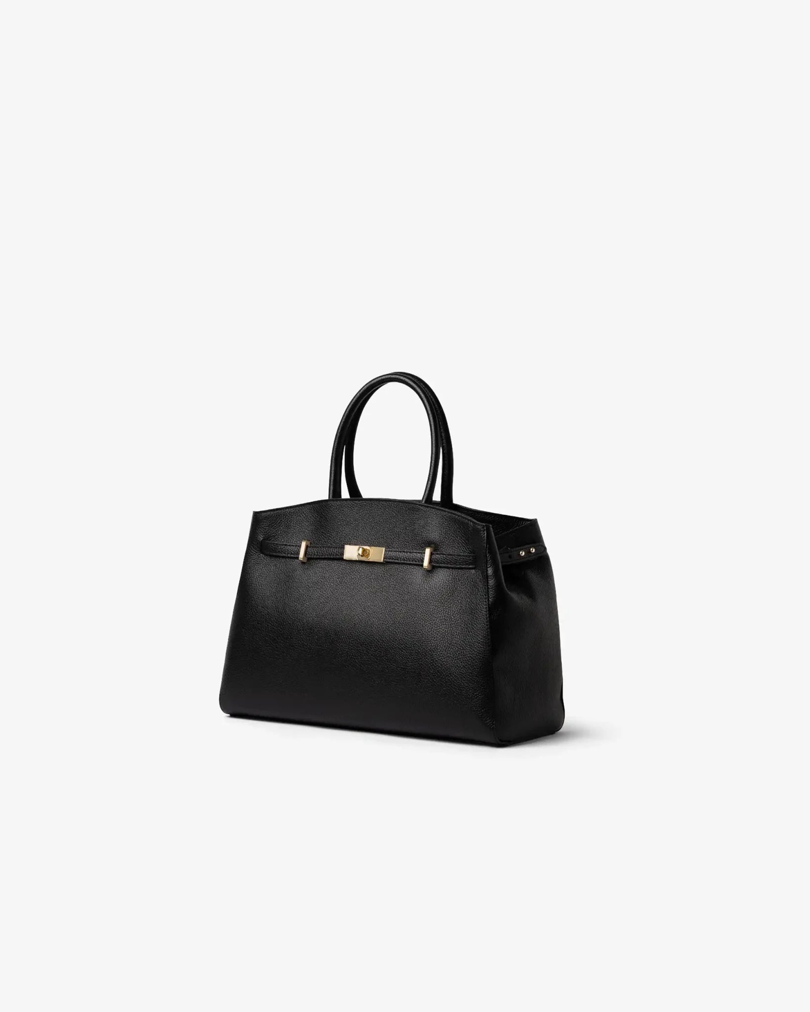 Small TOTE DIVA in Leather Black