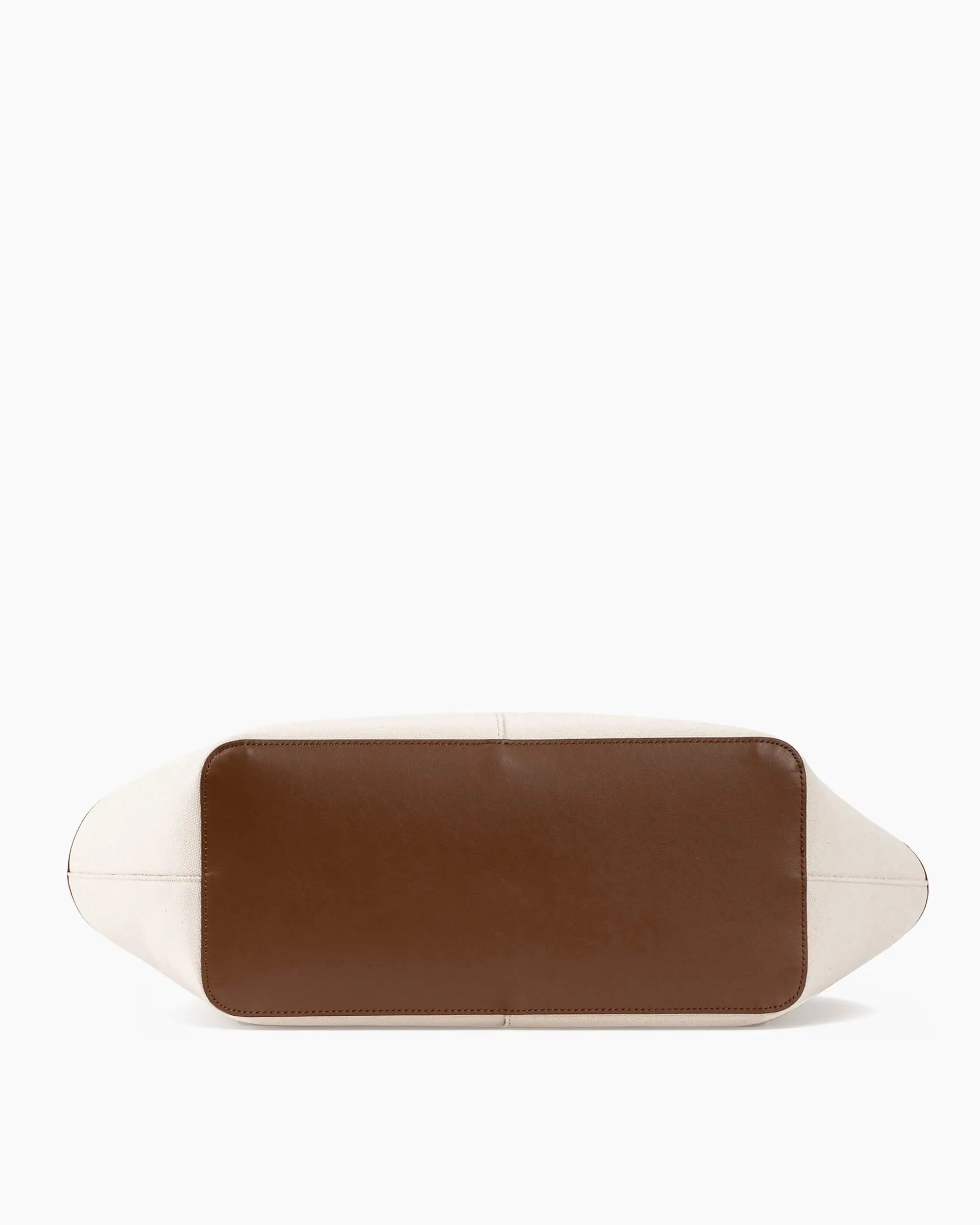 LOREN in Beige Canvas and Chocolate Leather