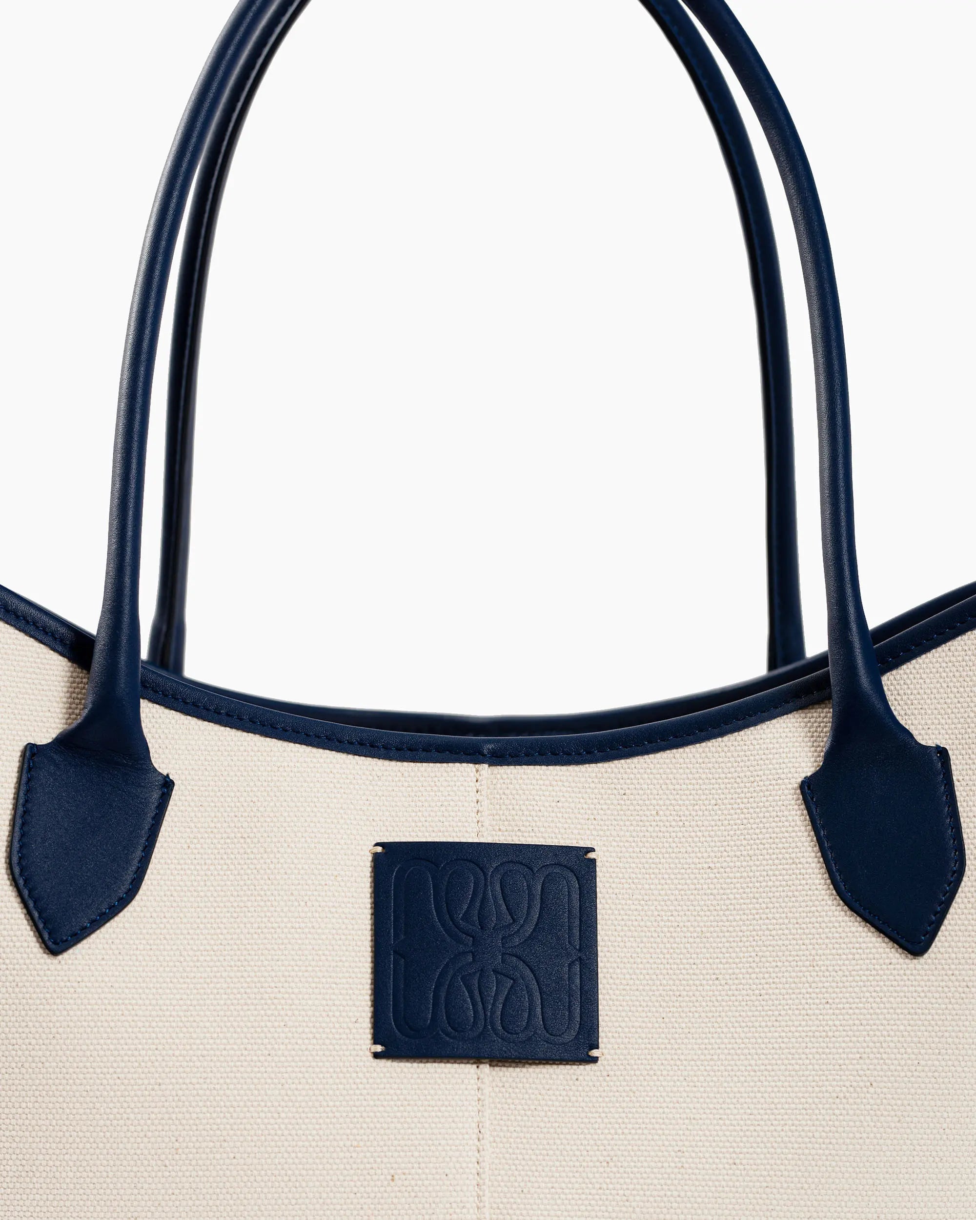 LOREN in Canvas Beige e Pelle Blue