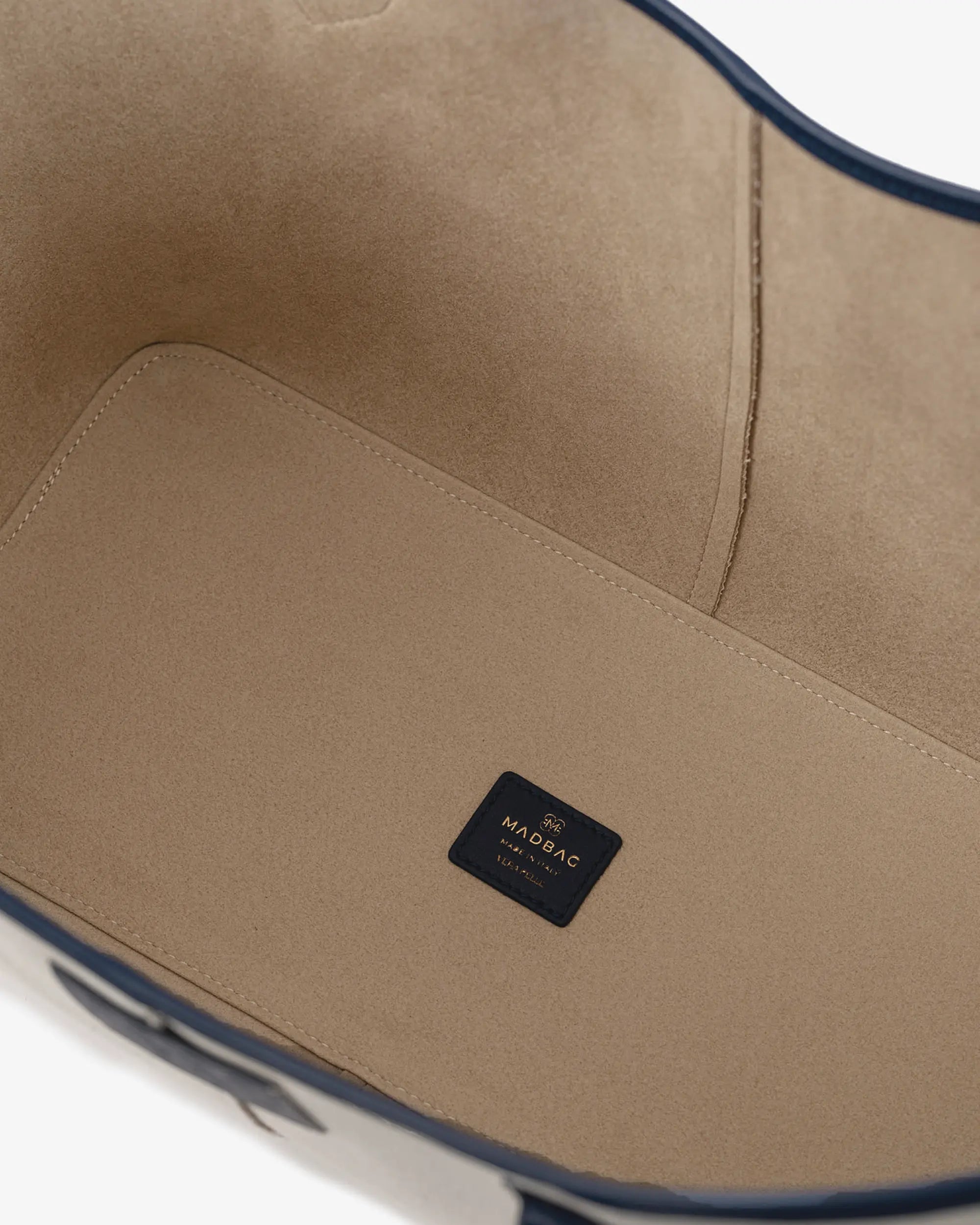 LOREN in Canvas Beige e Pelle Blue