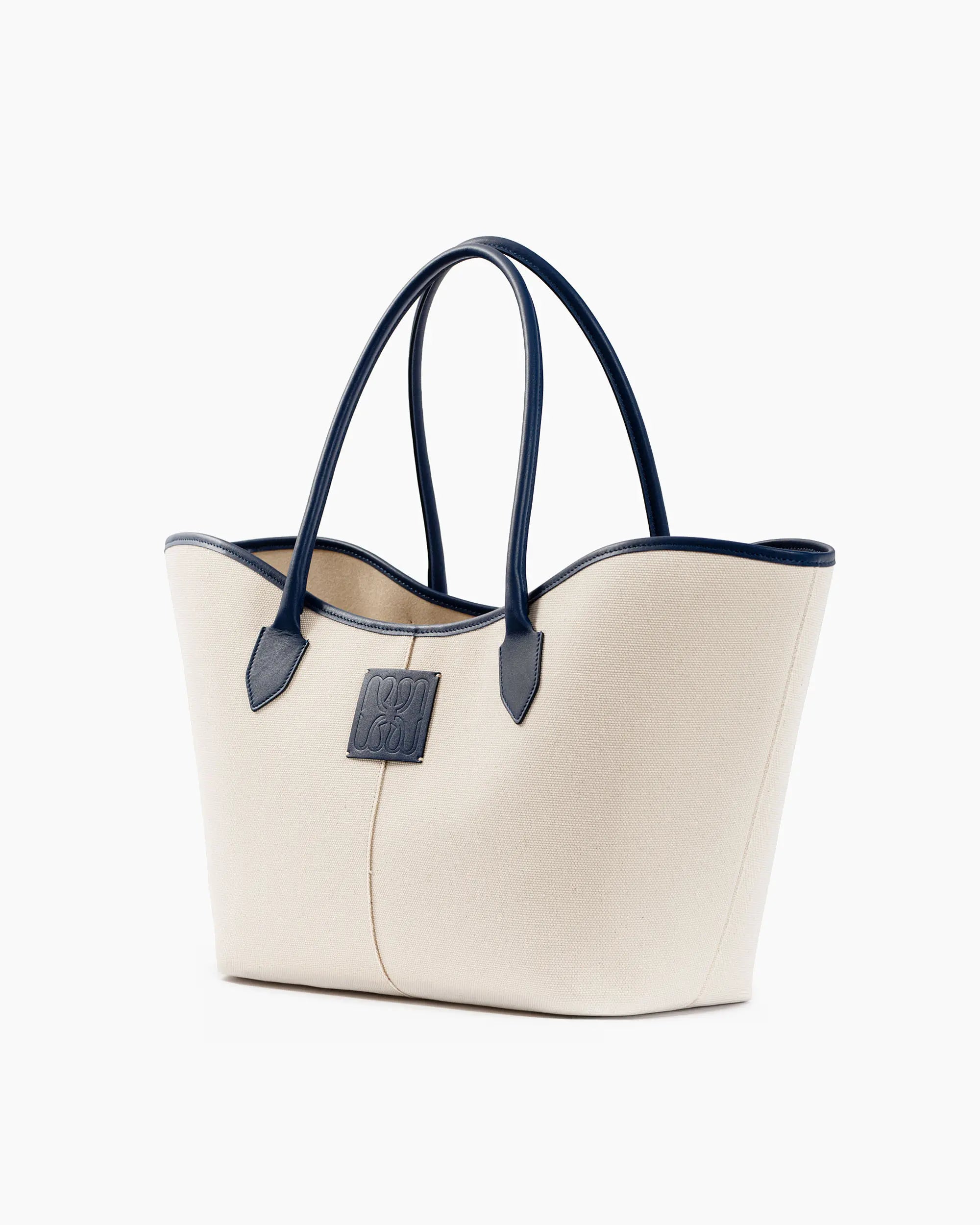 LOREN in Canvas Beige e Pelle Blue