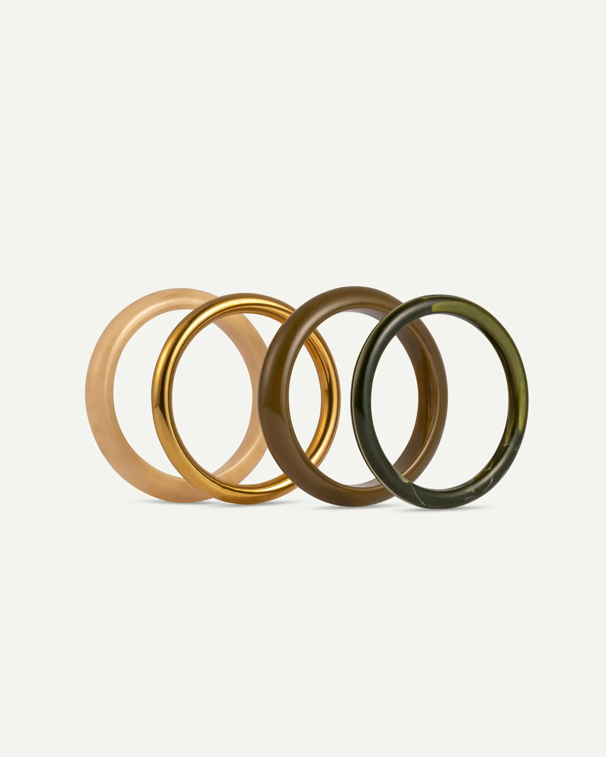 Oliva Stack – Set skulpturaler Armbänder