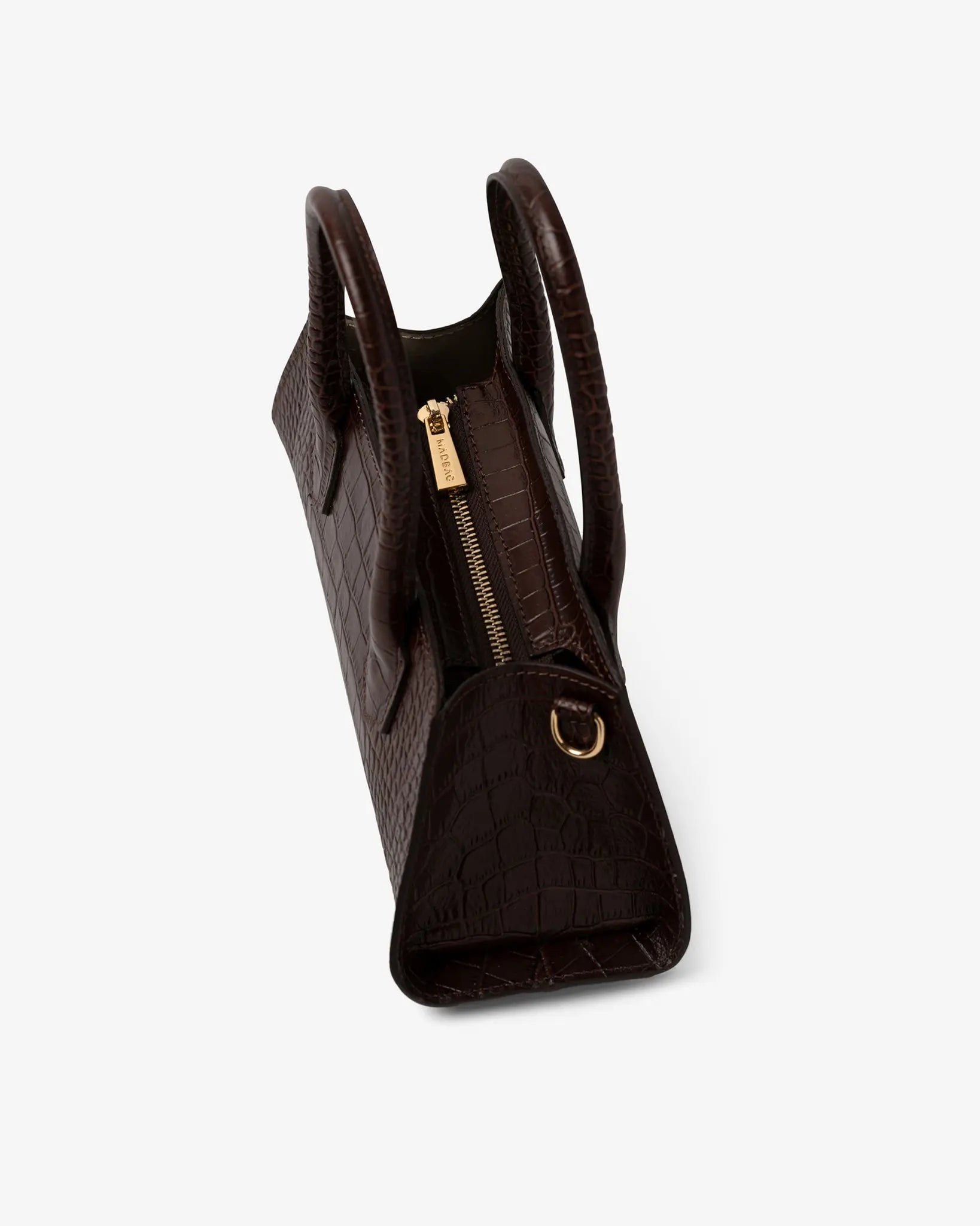 Small Bassotto in Pelle Coffee Croc - MADBAG® STORE OFFICIAL | Borse Di Lusso Artigianali 100% Made In Italy