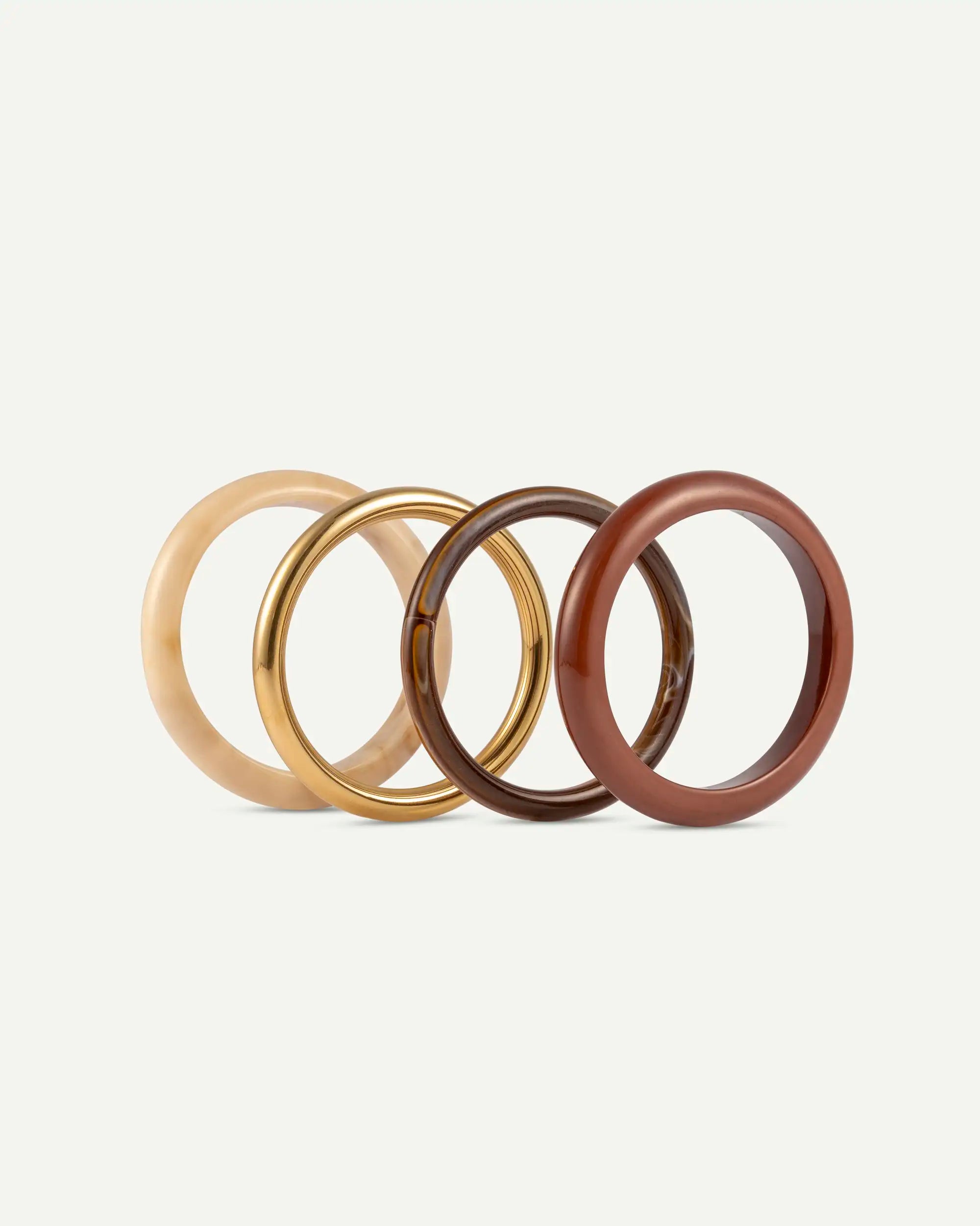 Oliva Stack – Set skulpturaler Armbänder