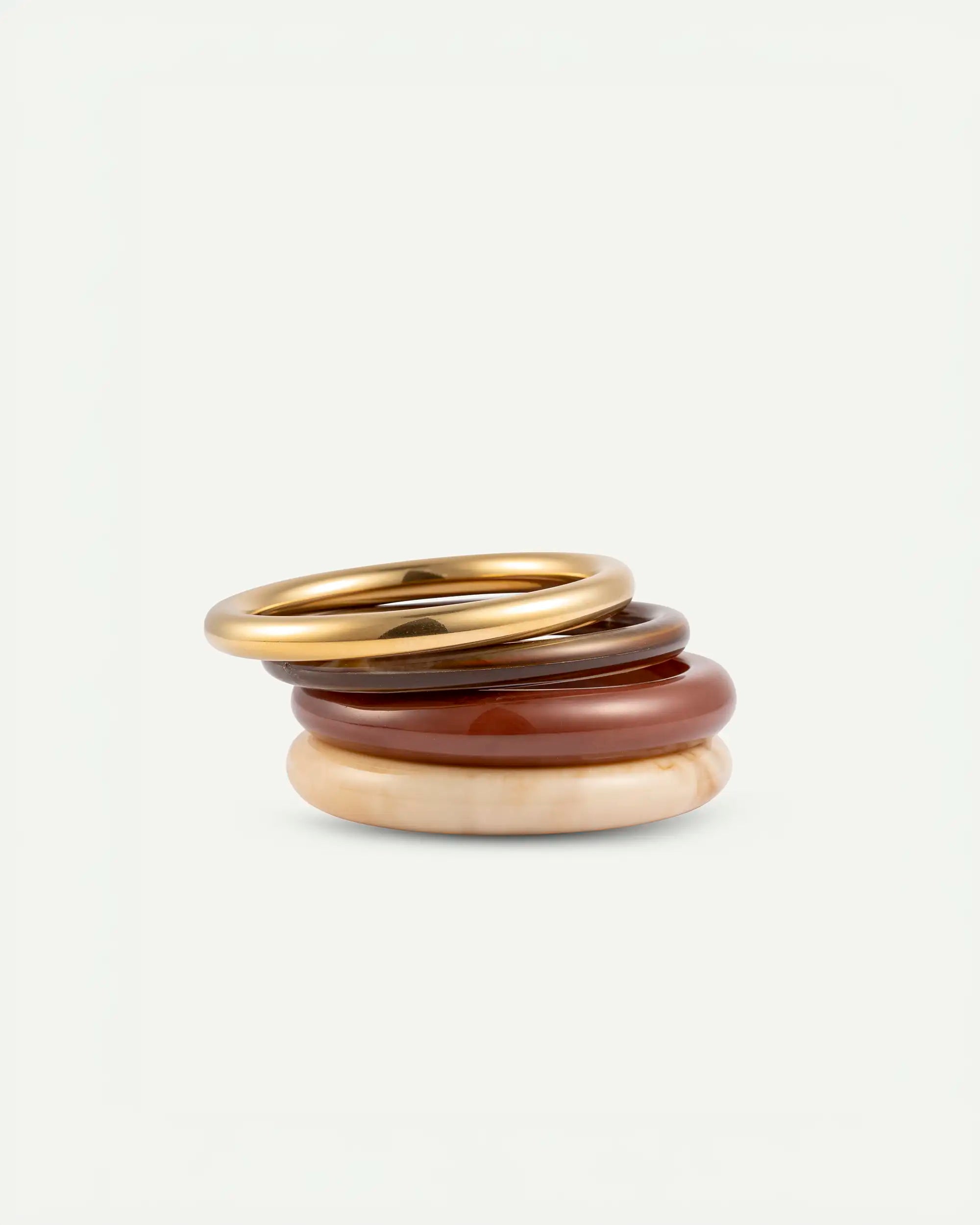 Oliva Stack – Set skulpturaler Armbänder