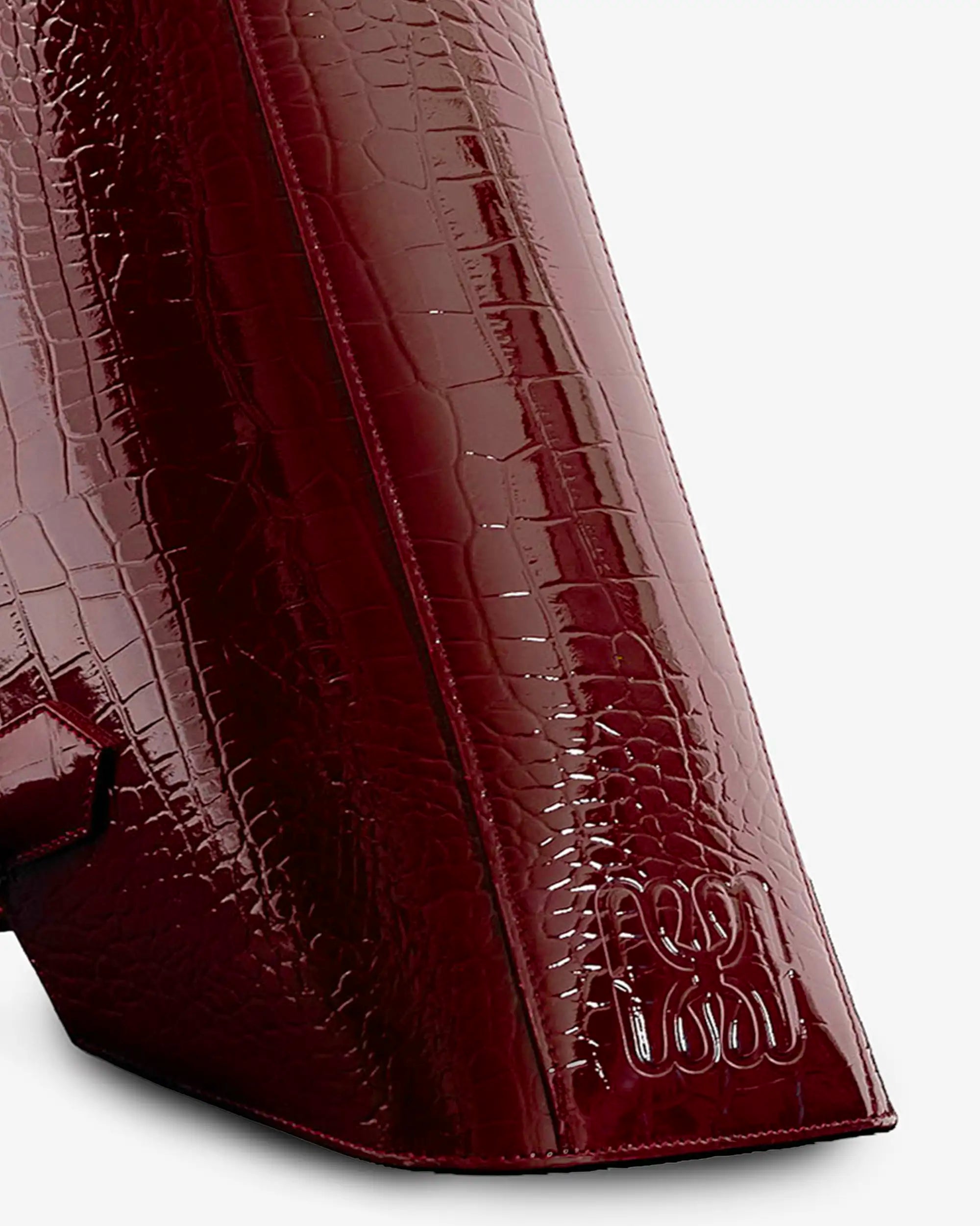 BASSOTTO in Glossy Bordeaux Croc Leather