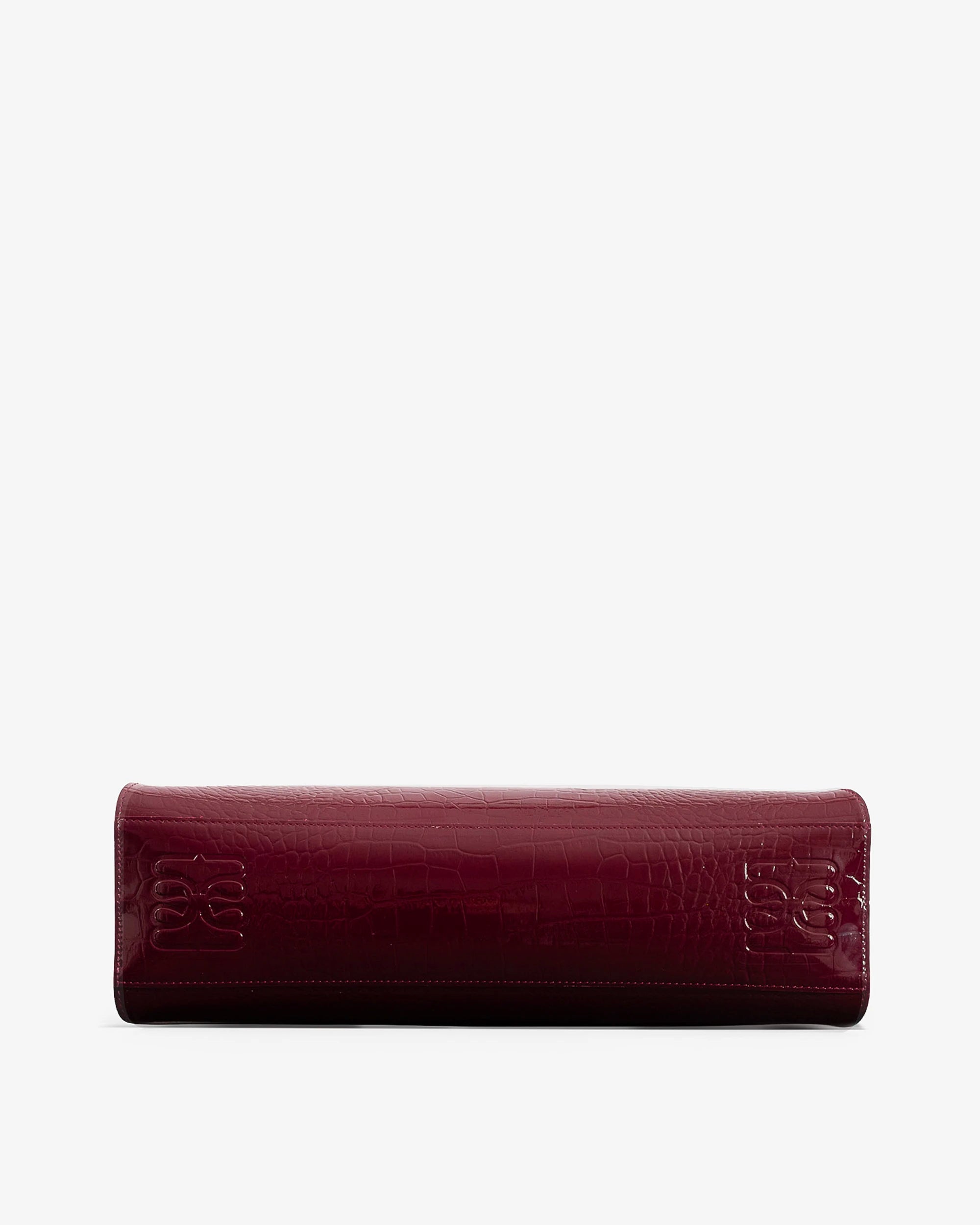BASSOTTO in Glossy Bordeaux Croc Leather