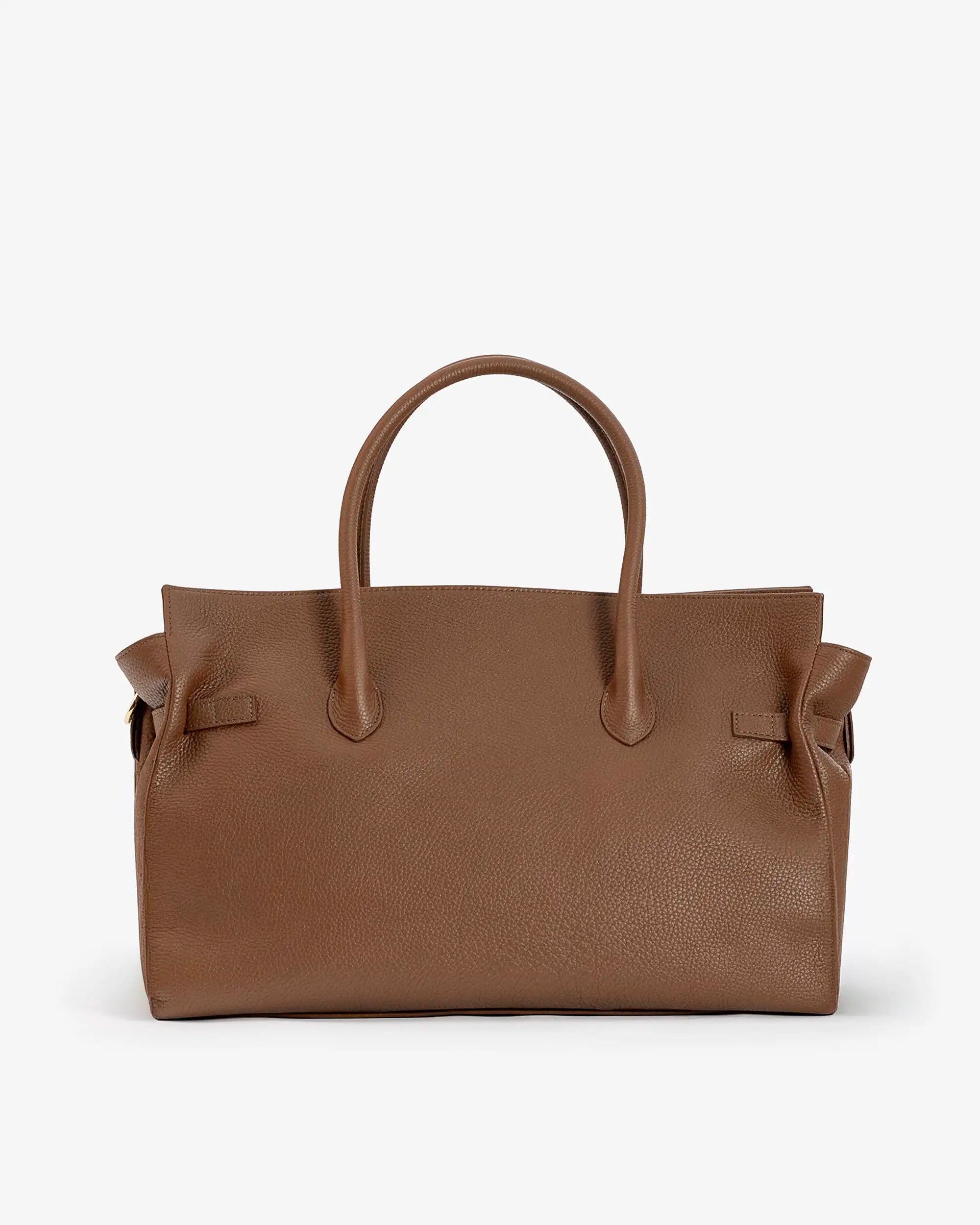 BELLUCCI Tote in Dollar-Grain Leather Camel