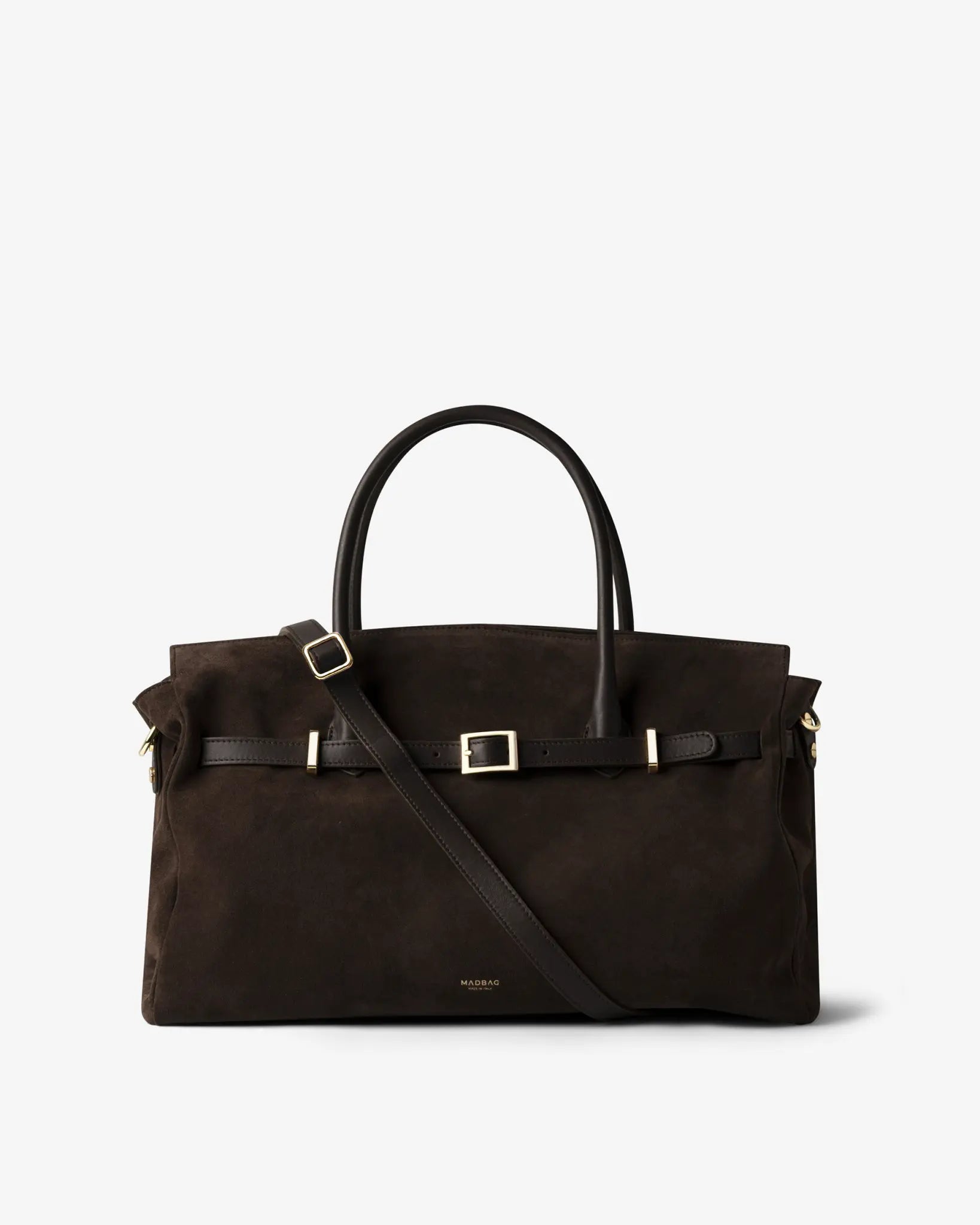 BELLUCCI in Pelle Suede Dark Chocolate - MADBAG® STORE OFFICIAL | Handcrafted Luxury Bags Made in Italy