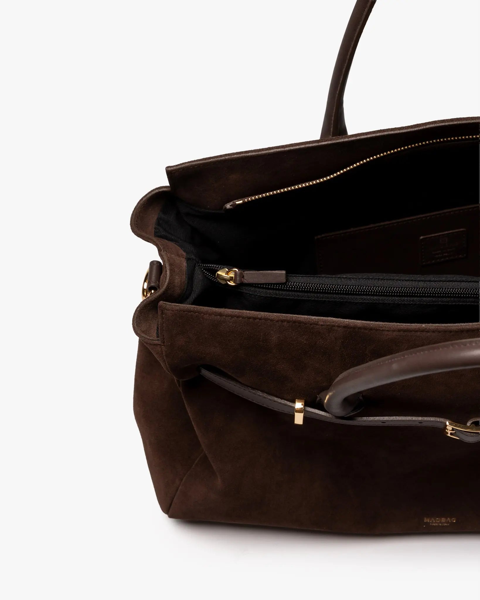 BELLUCCI in Pelle Suede Dark Chocolate - MADBAG® STORE OFFICIAL | Handcrafted Luxury Bags Made in Italy