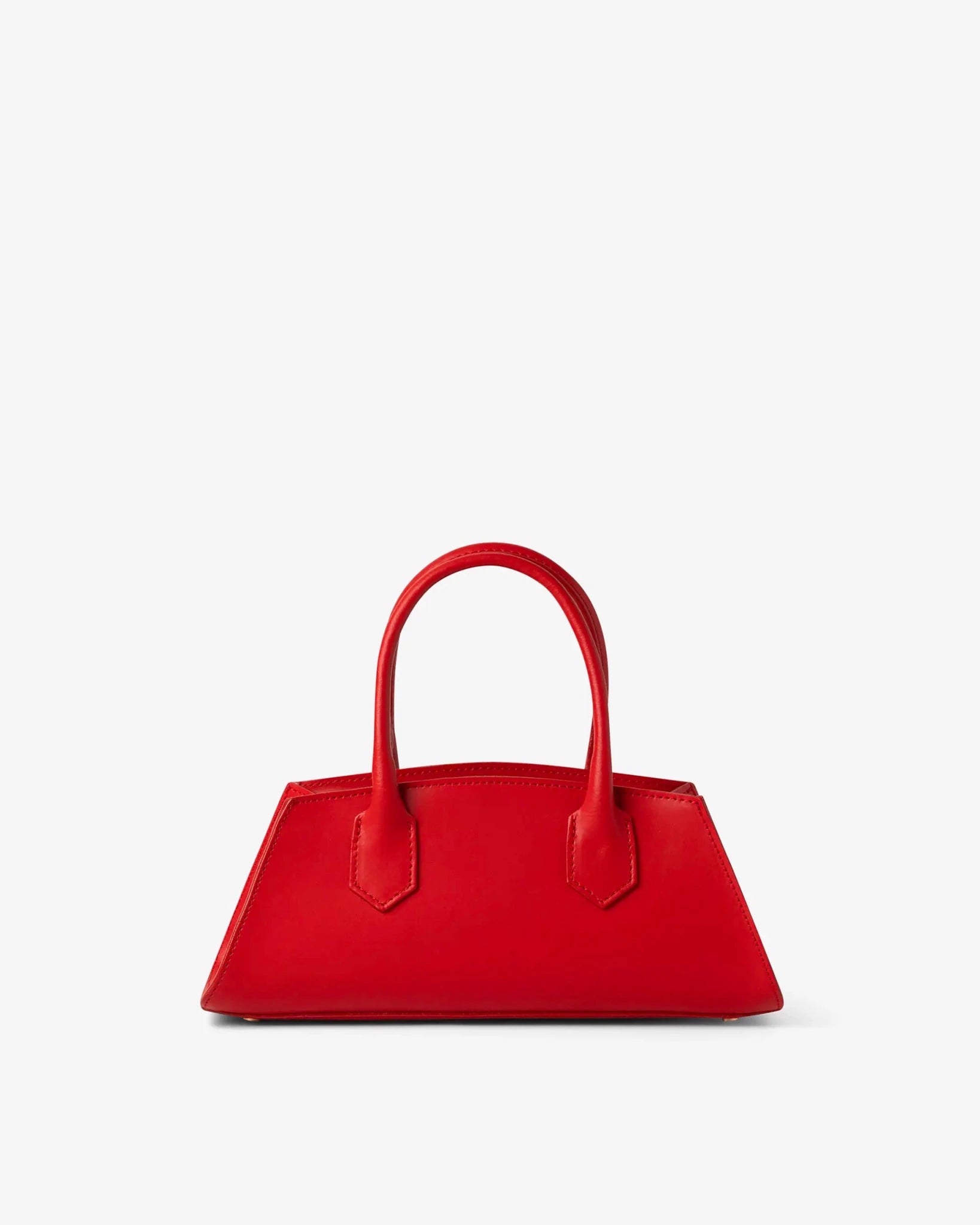 MADBAG Small Bassotto handbag in red leather front view with top handle