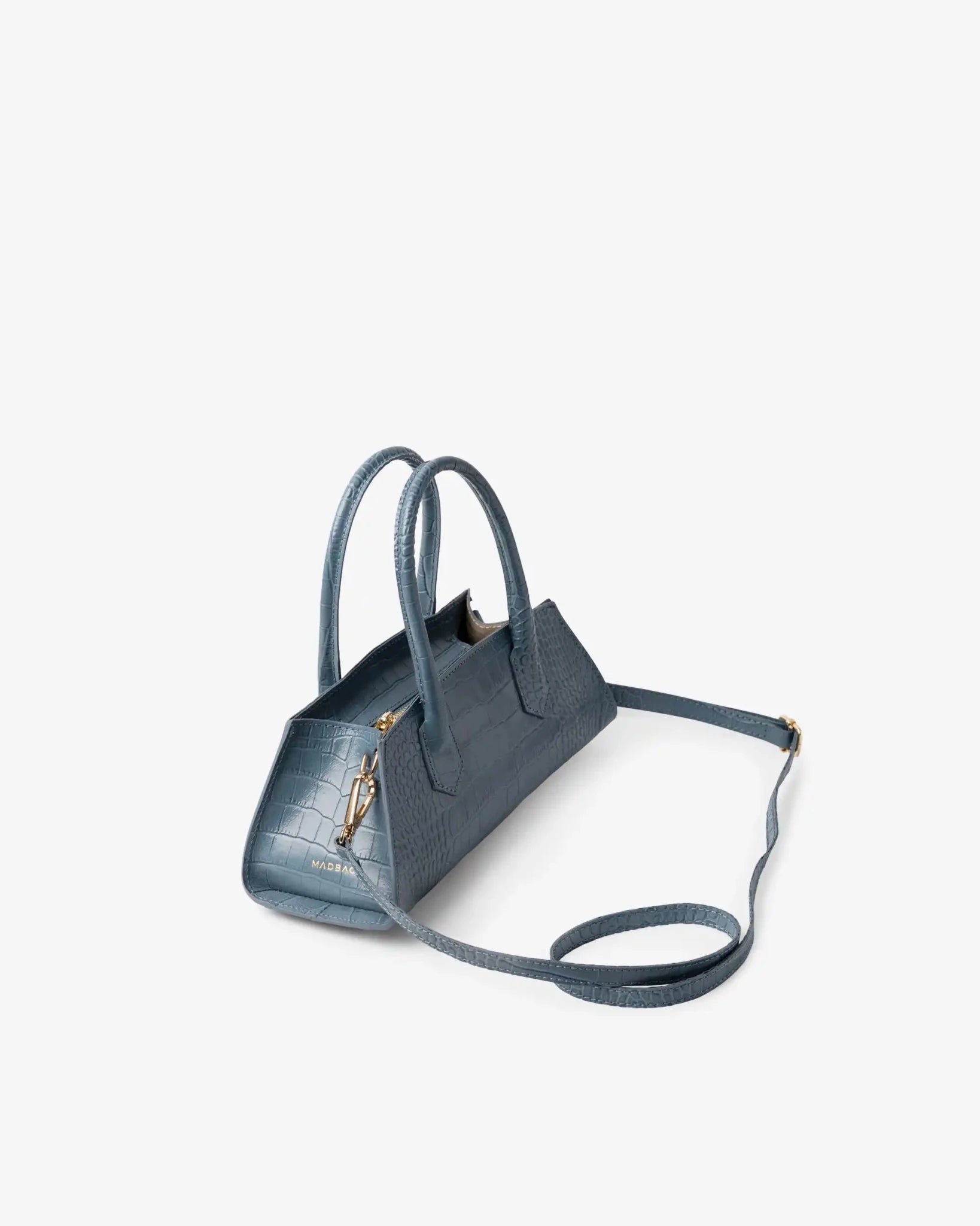 Borsa Small Bassotto Croc blu con tracolla regolabile e removibile